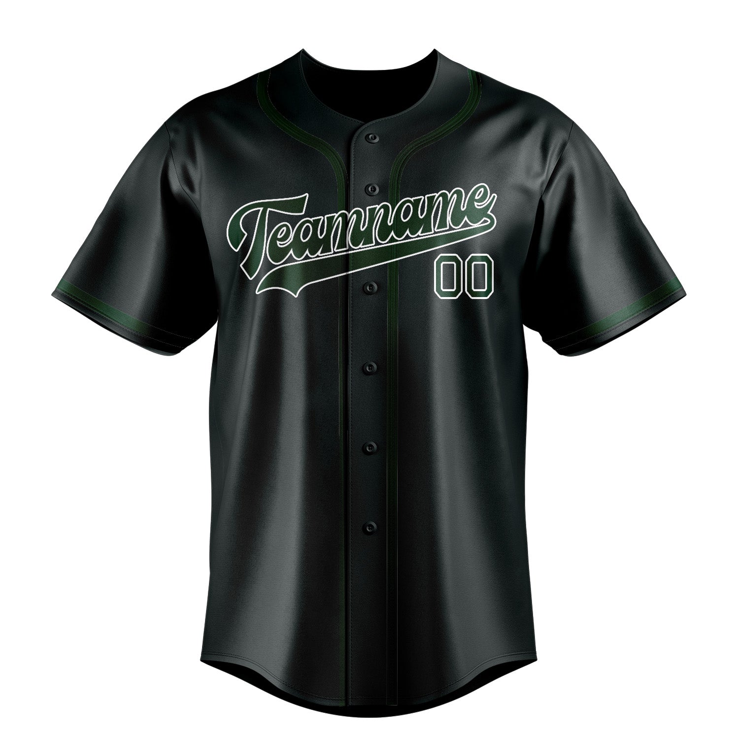 Maillot de baseball personnalisé gris foncé et vert