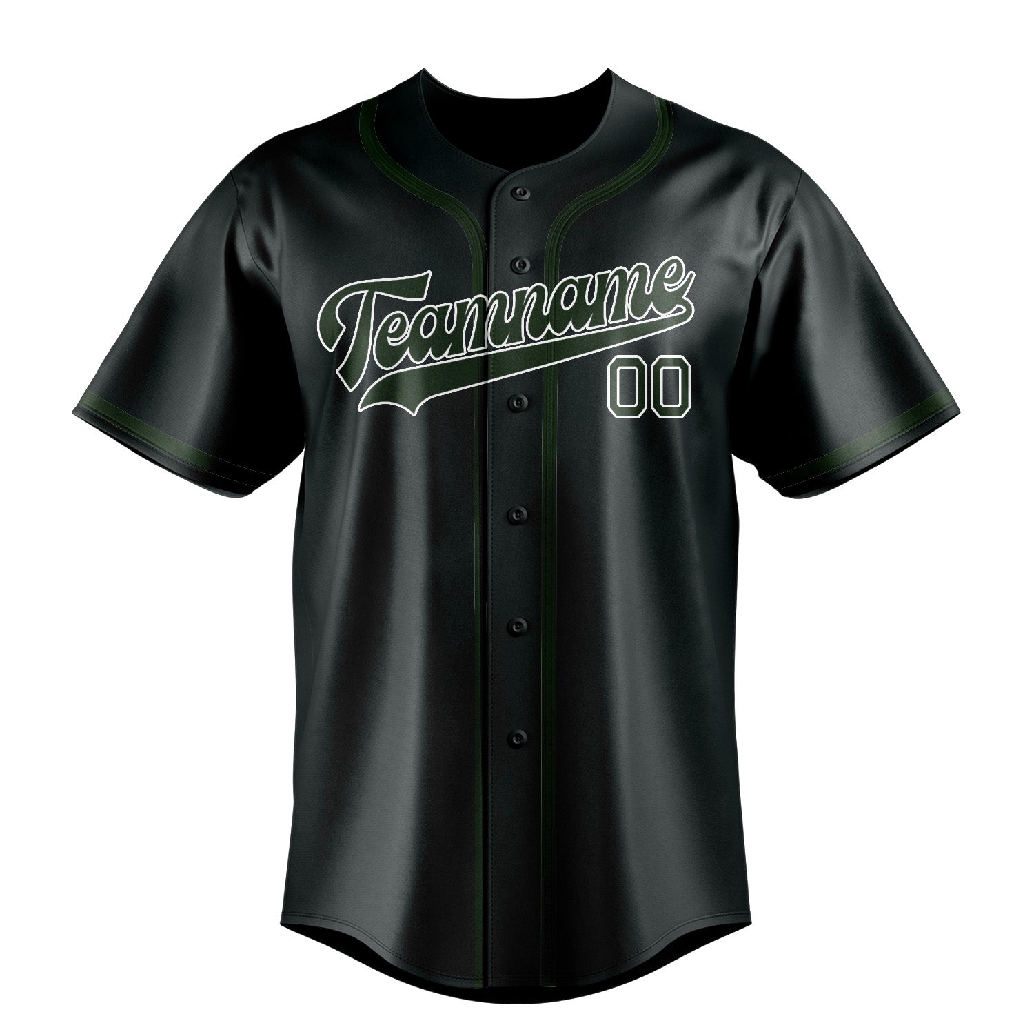 Maillot de baseball personnalisé gris foncé et vert foncé