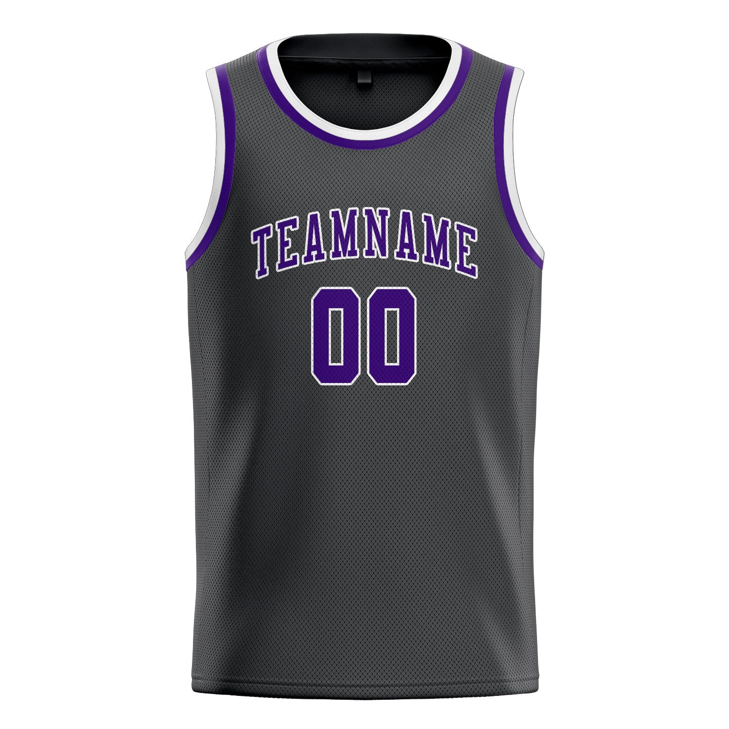 Maillot de basketball personnalisé gris foncé et violet