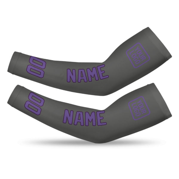 Manchon de bras personnalisé gris foncé et violet clair