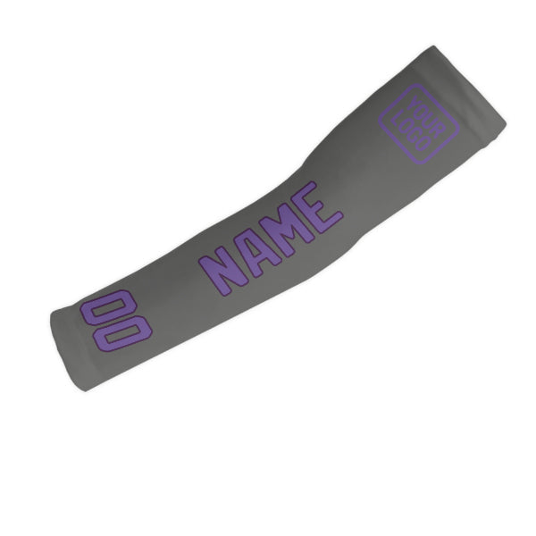 Manchon de bras personnalisé gris foncé et violet clair