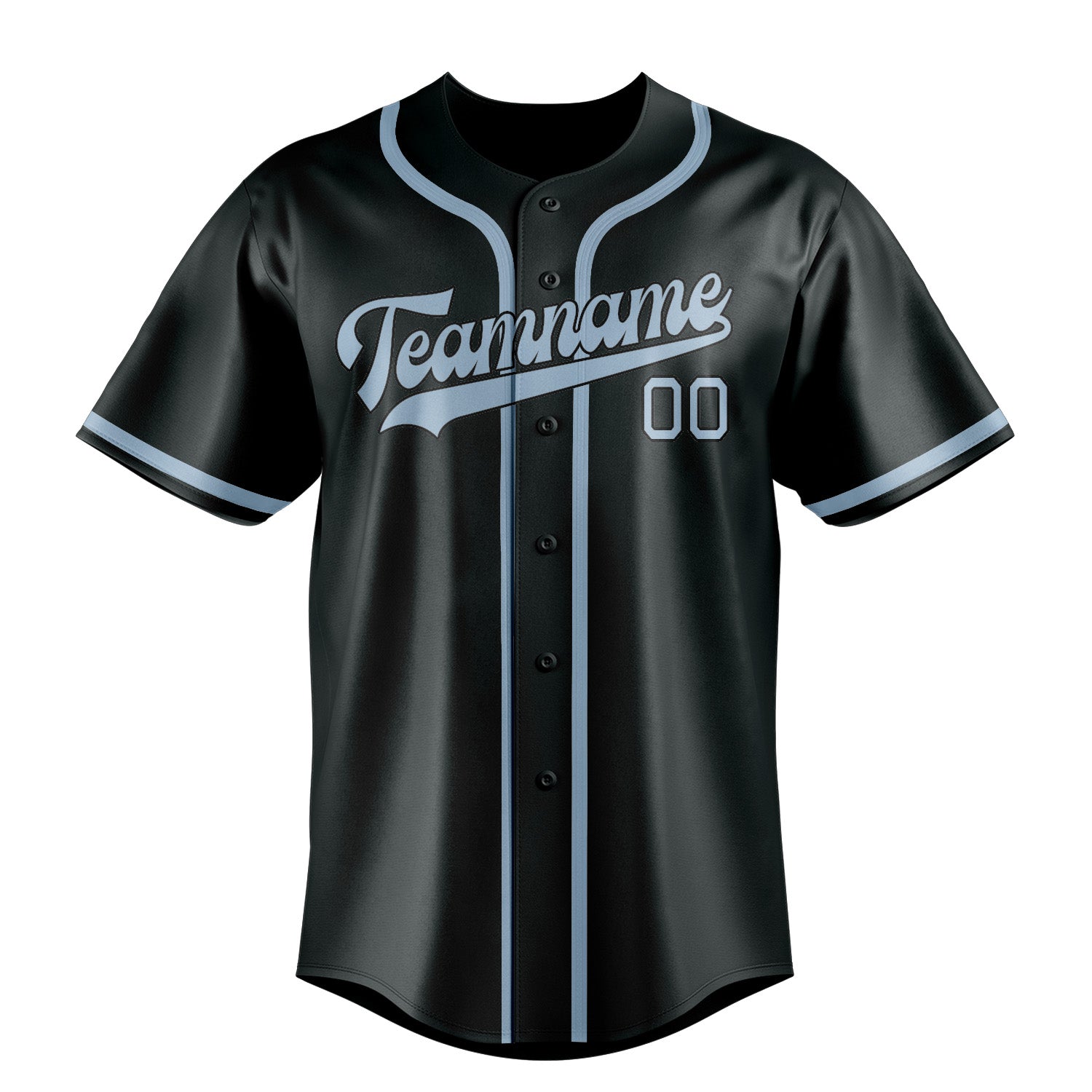 Maillot de baseball personnalisé gris foncé et bleu clair