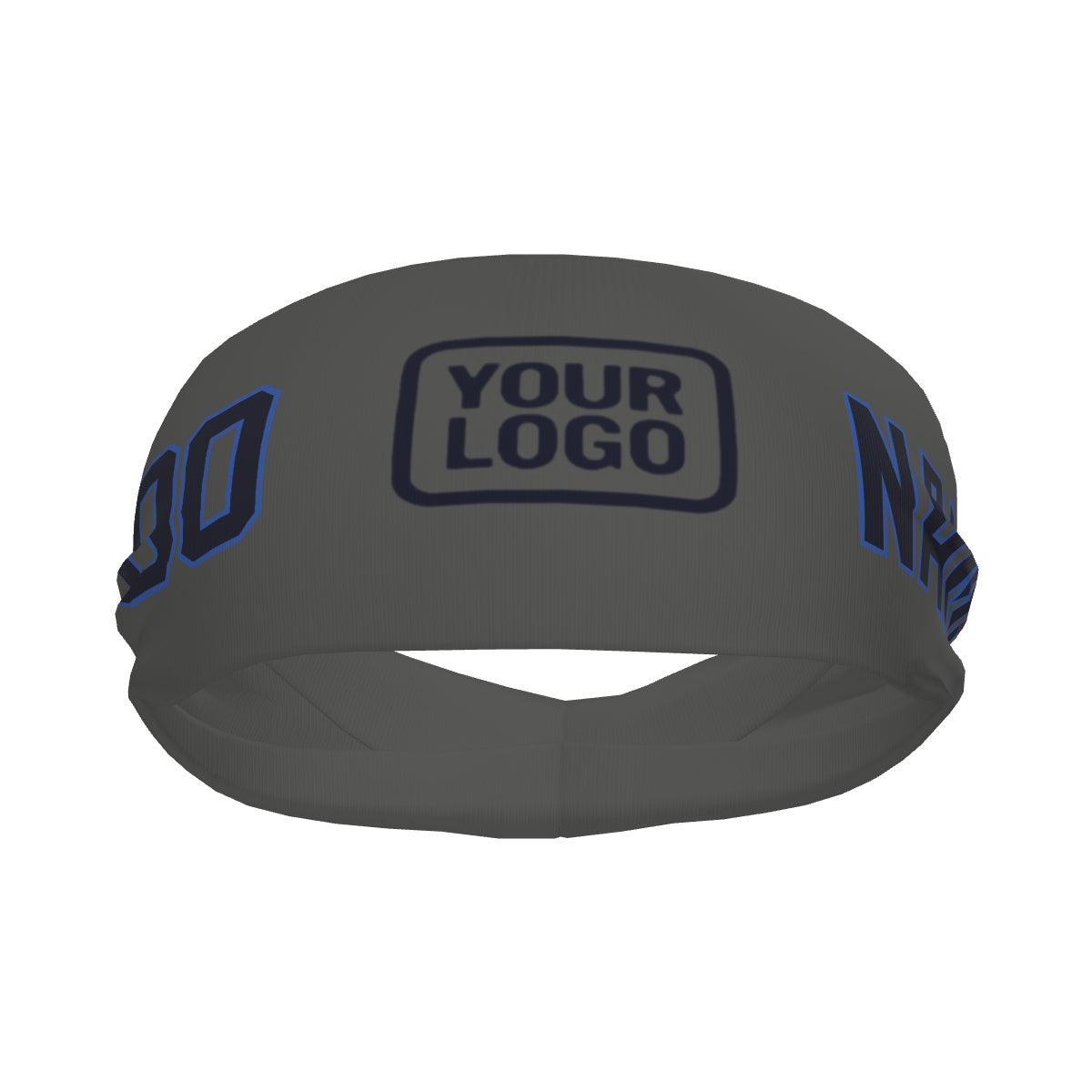 Bandeau de sport personnalisé gris foncé et marine