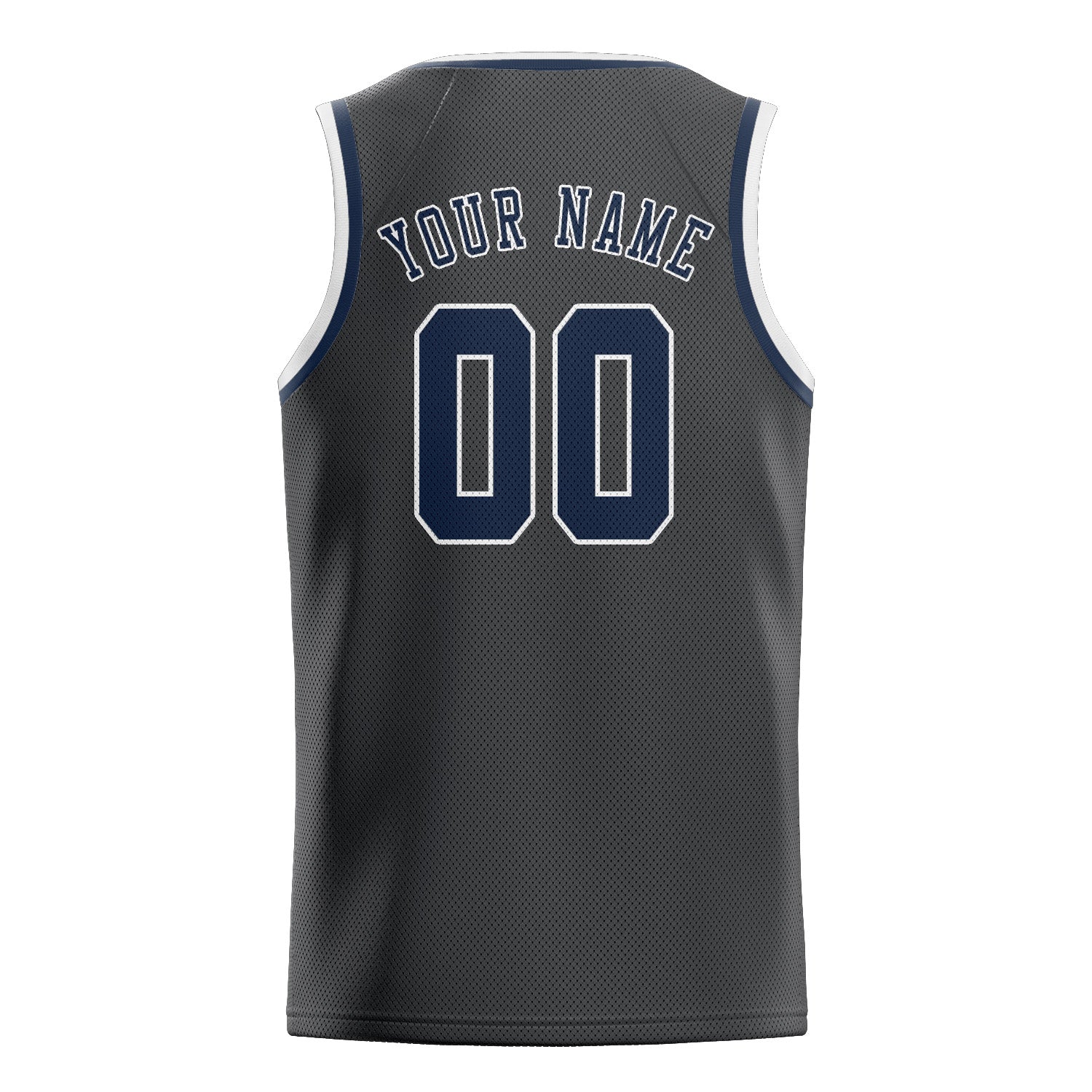 Maillot de basketball personnalisé gris foncé et bleu