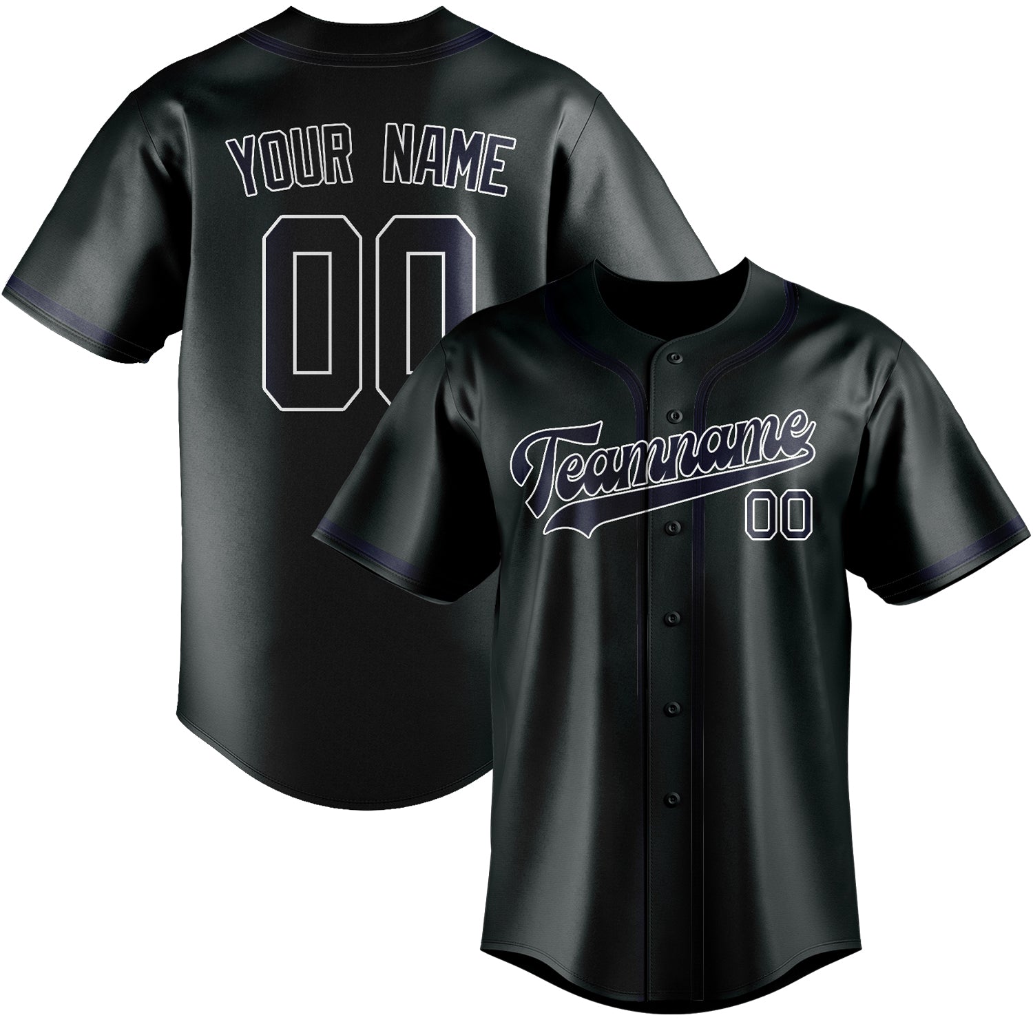 Maillot de baseball personnalisé gris foncé et marine