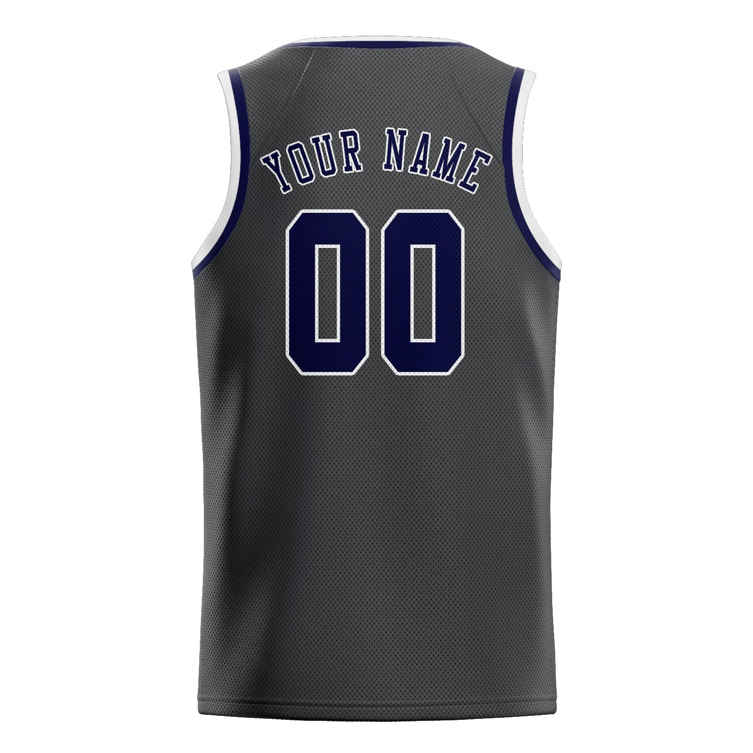 Maillot de basketball personnalisé gris foncé et marine