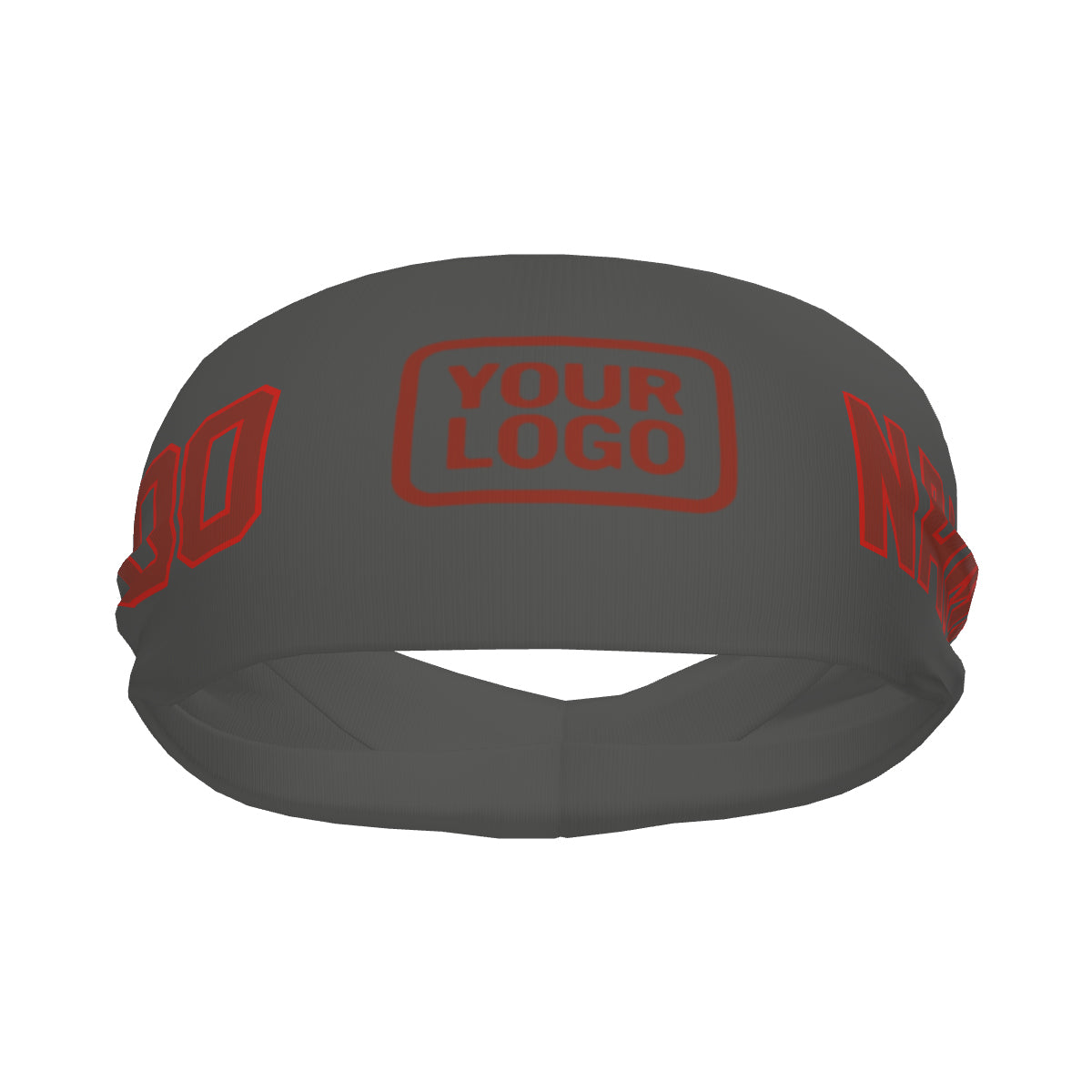 Bandeau de sport personnalisé gris foncé et rouge corail
