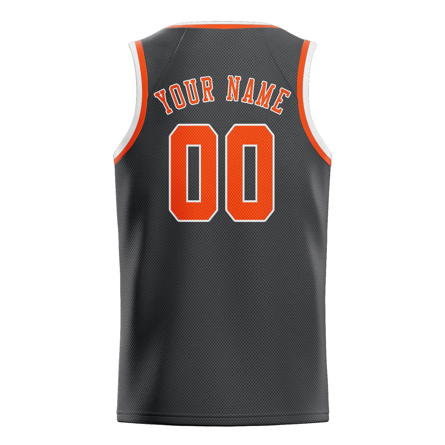 Maillot de basketball personnalisé gris foncé, orange et rouge