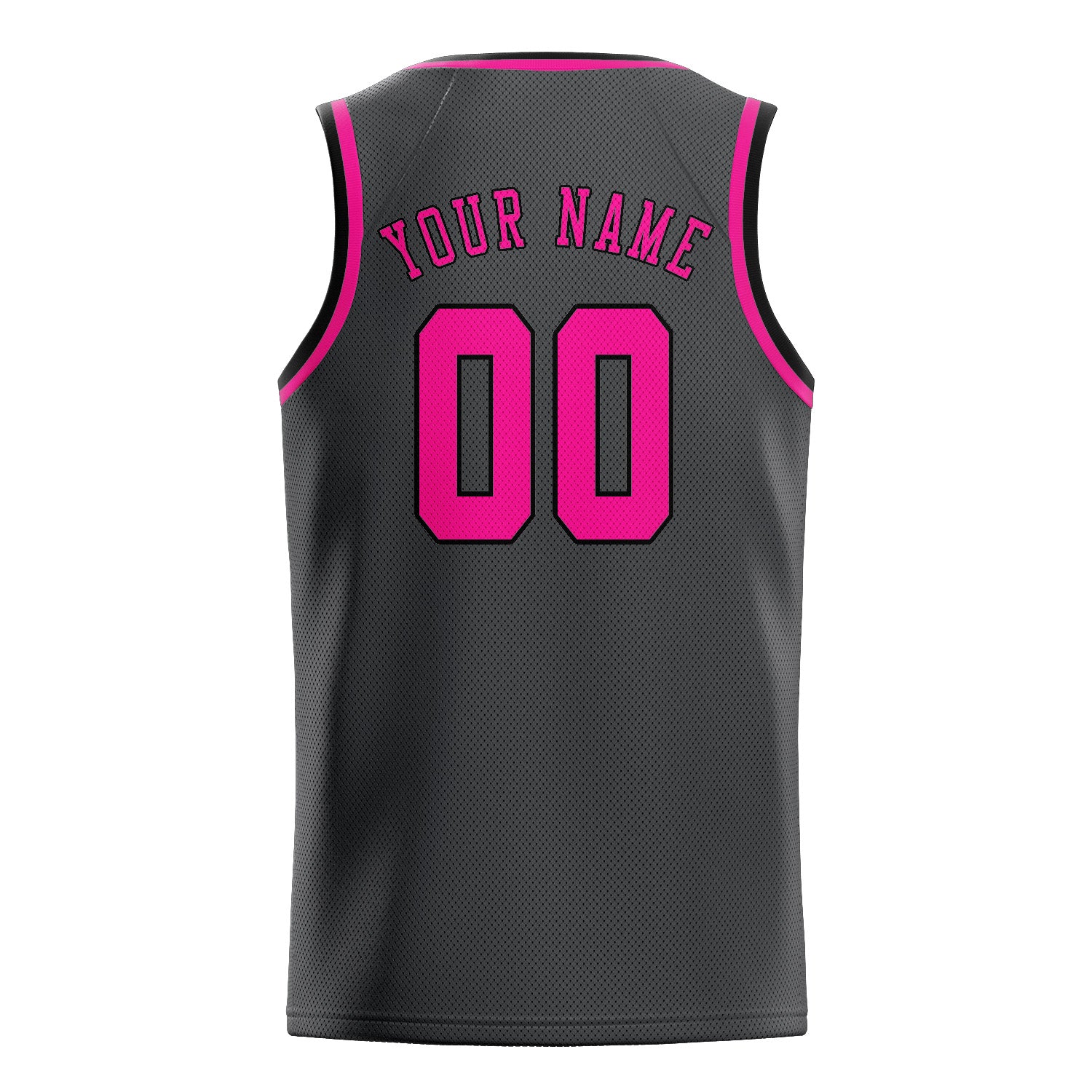 Maillot de basketball personnalisé gris foncé et rose