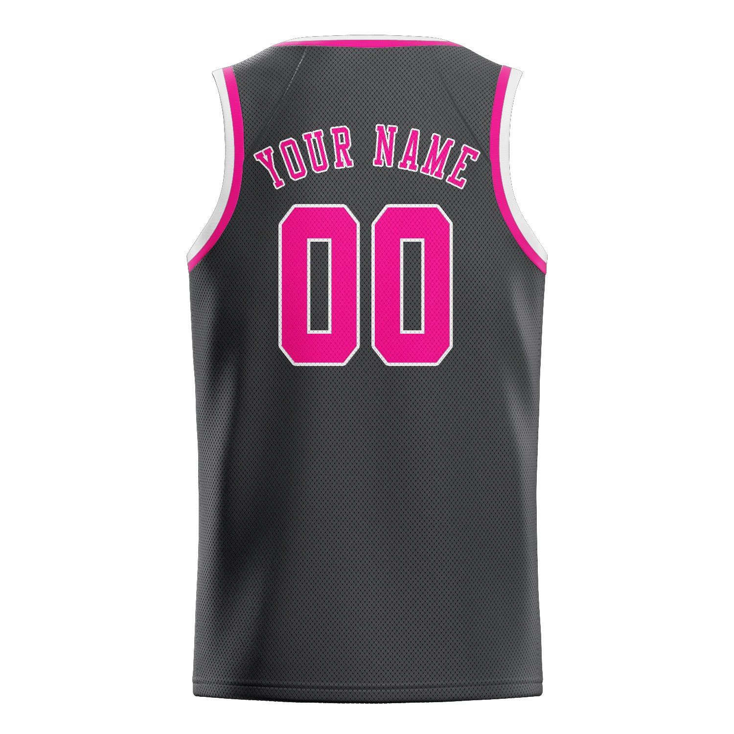 Maillot de basketball personnalisé gris foncé et rose