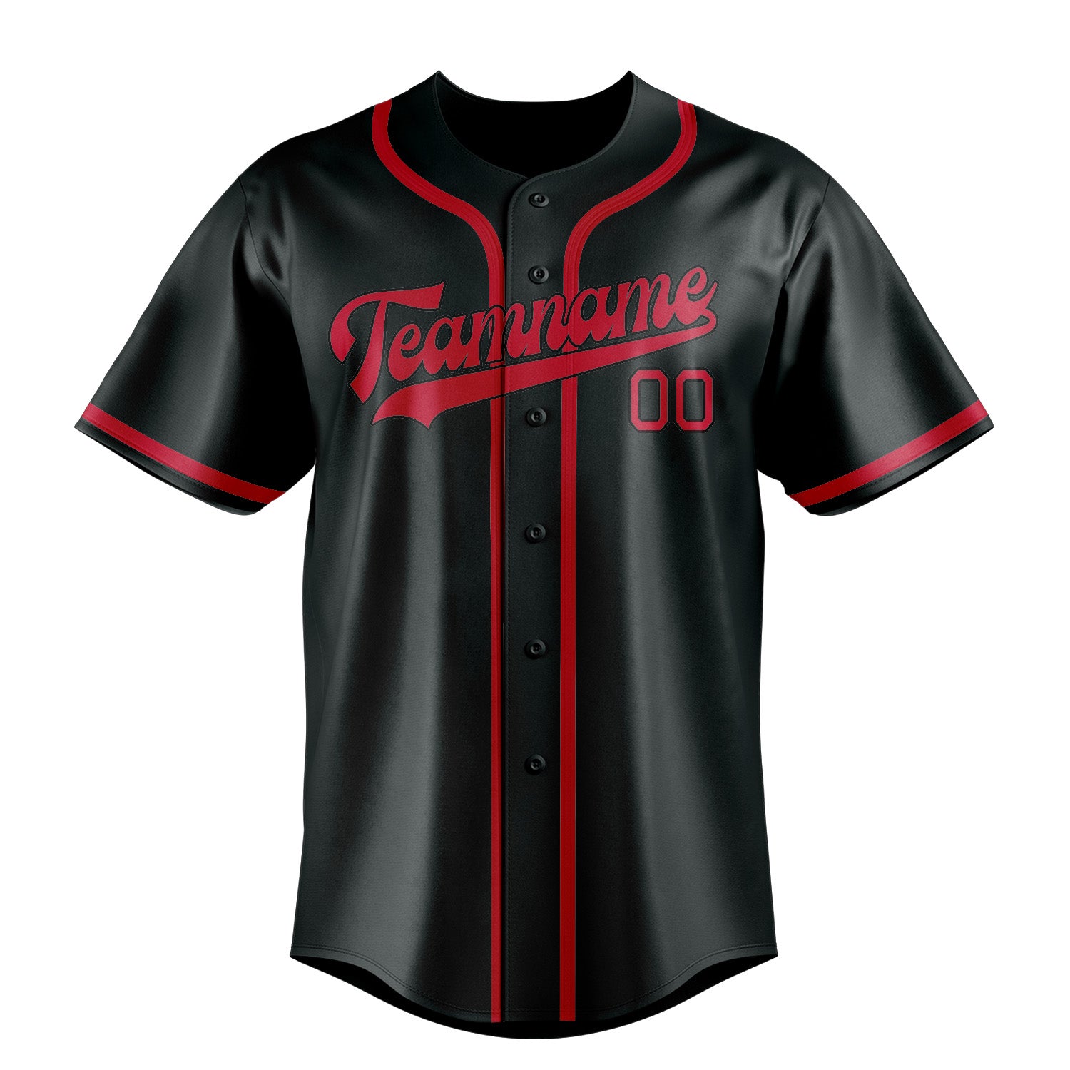 Maillot de baseball personnalisé gris foncé et rouge