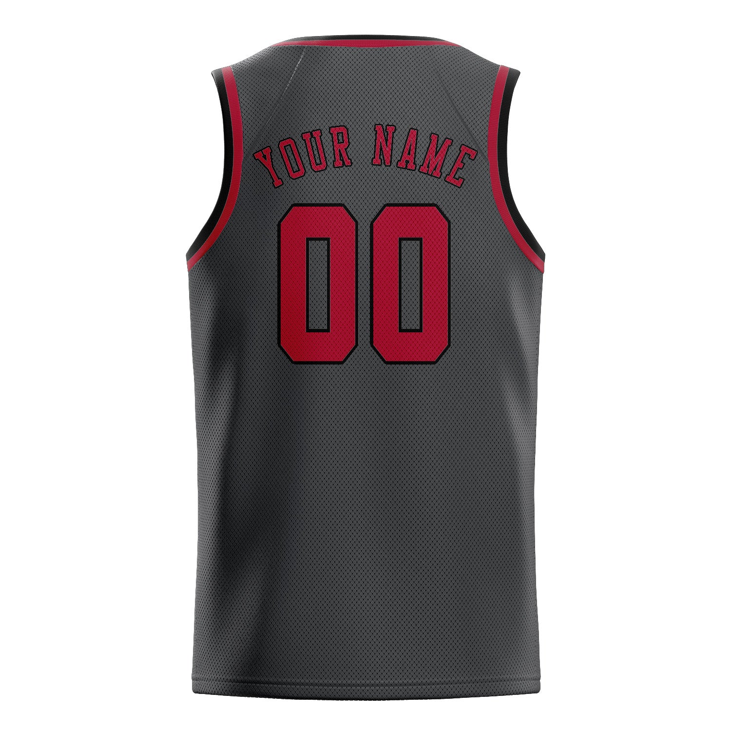 Maillot de basketball personnalisé gris foncé et rouge