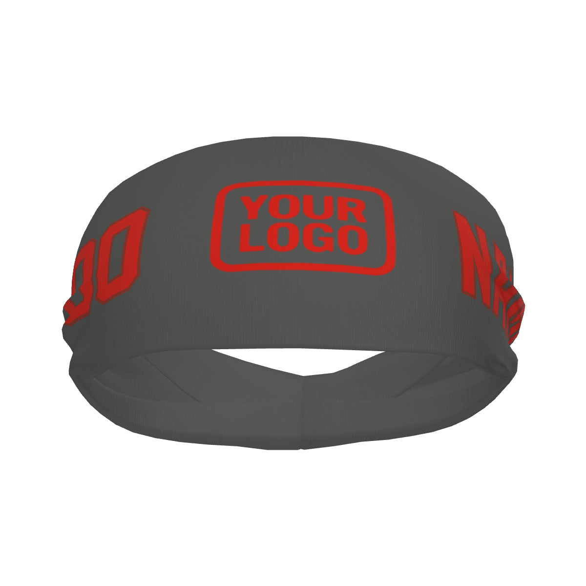 Bandeau de sport personnalisé gris foncé, orange et rouge