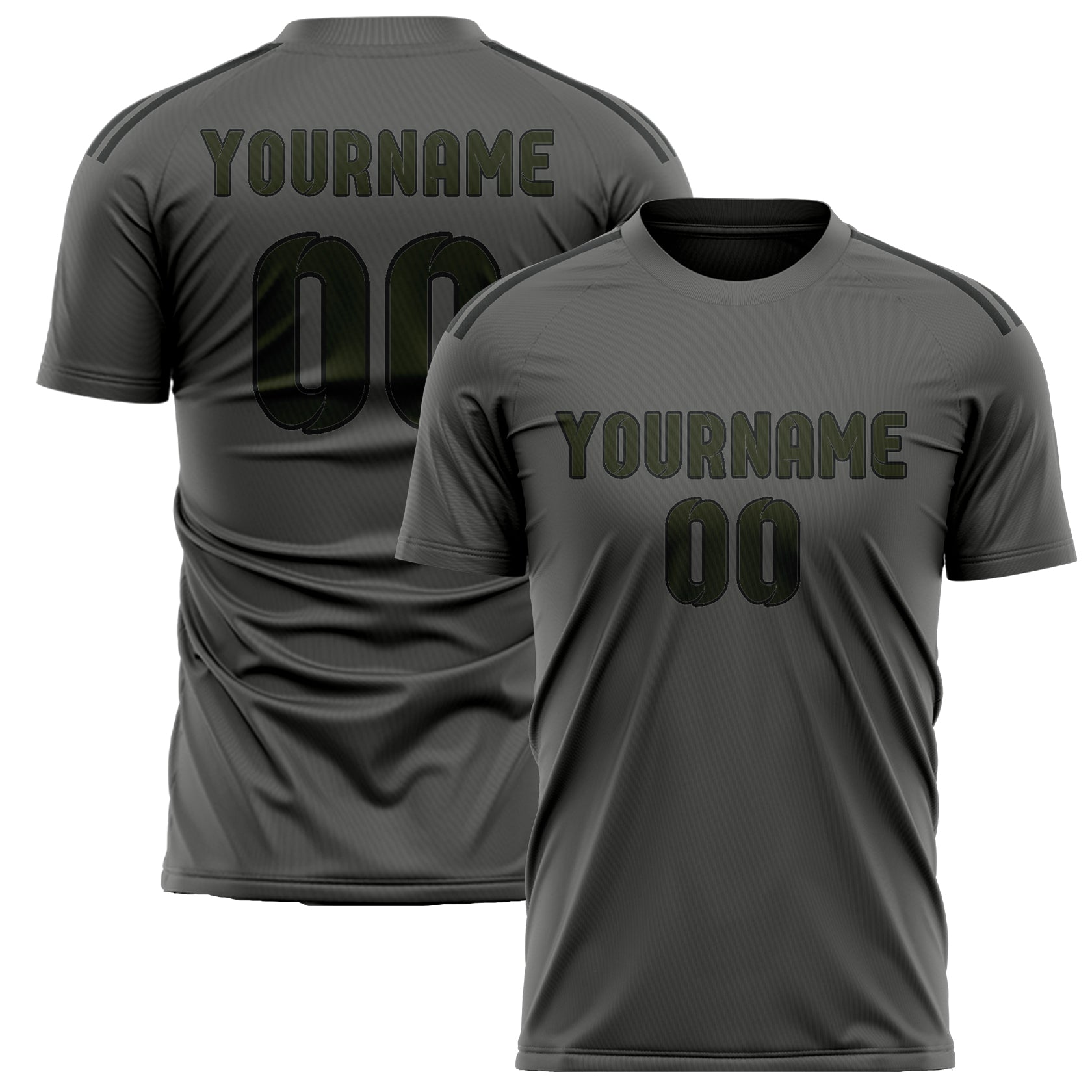 Custom Dark Grey Olive Soccer Jersey