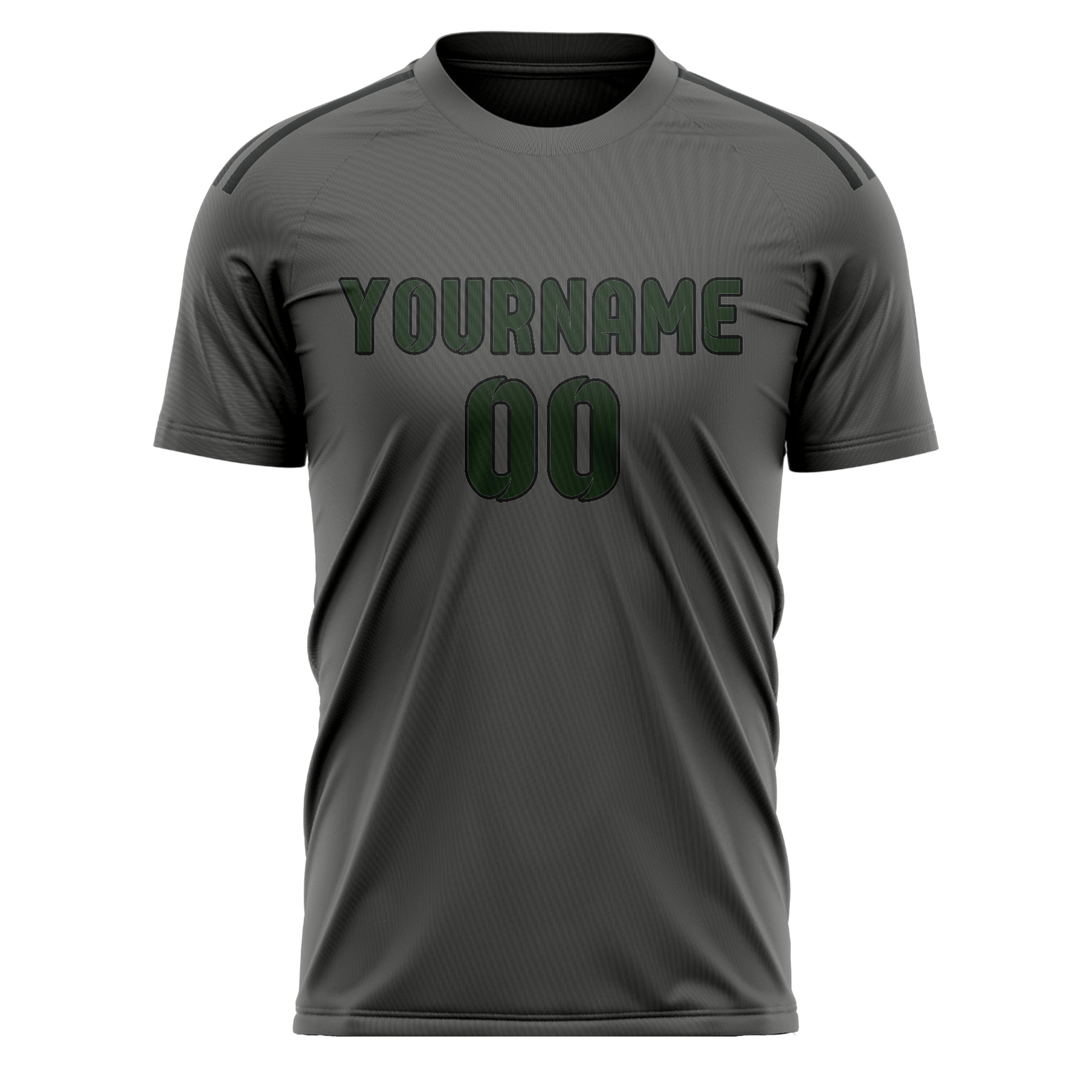 Custom Dark Grey Dark Green Soccer Jersey