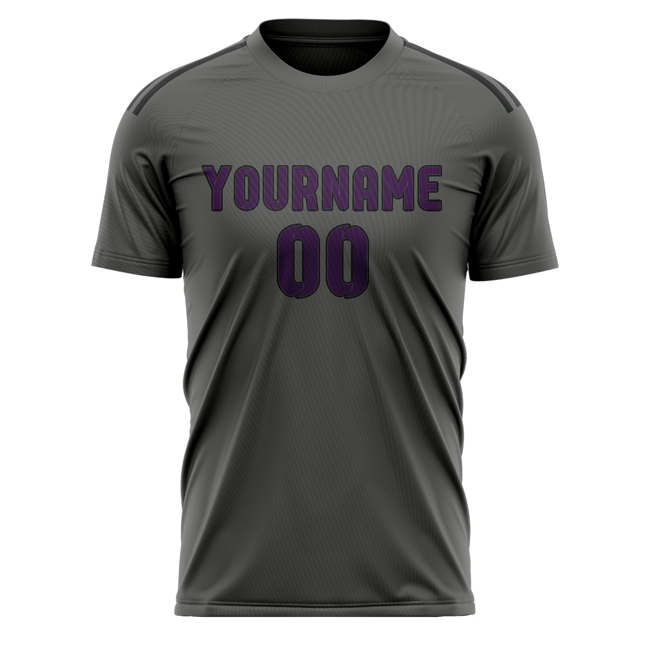Custom Dark Grey Purple Soccer Jersey