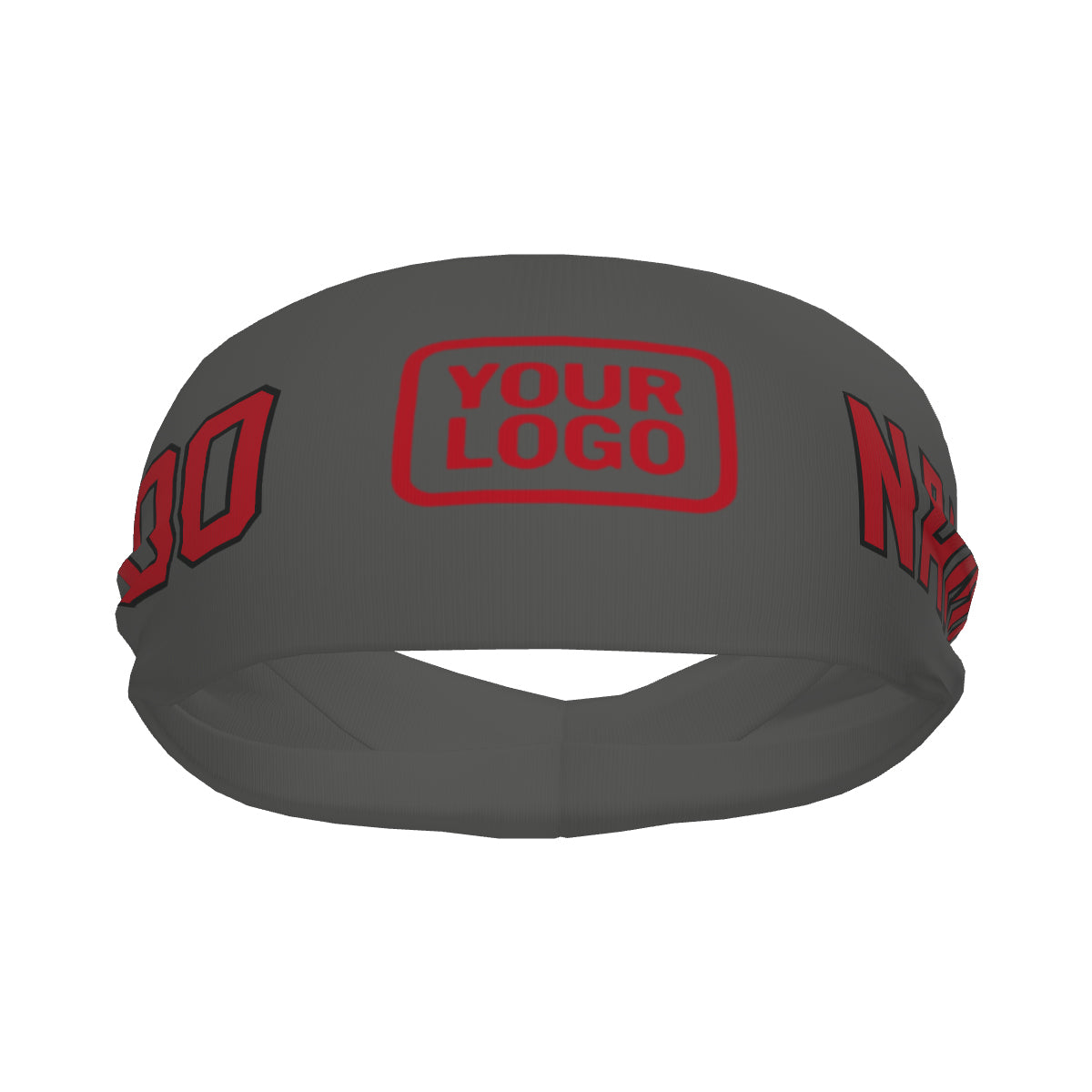 Bandeau de sport personnalisé gris foncé et rouge