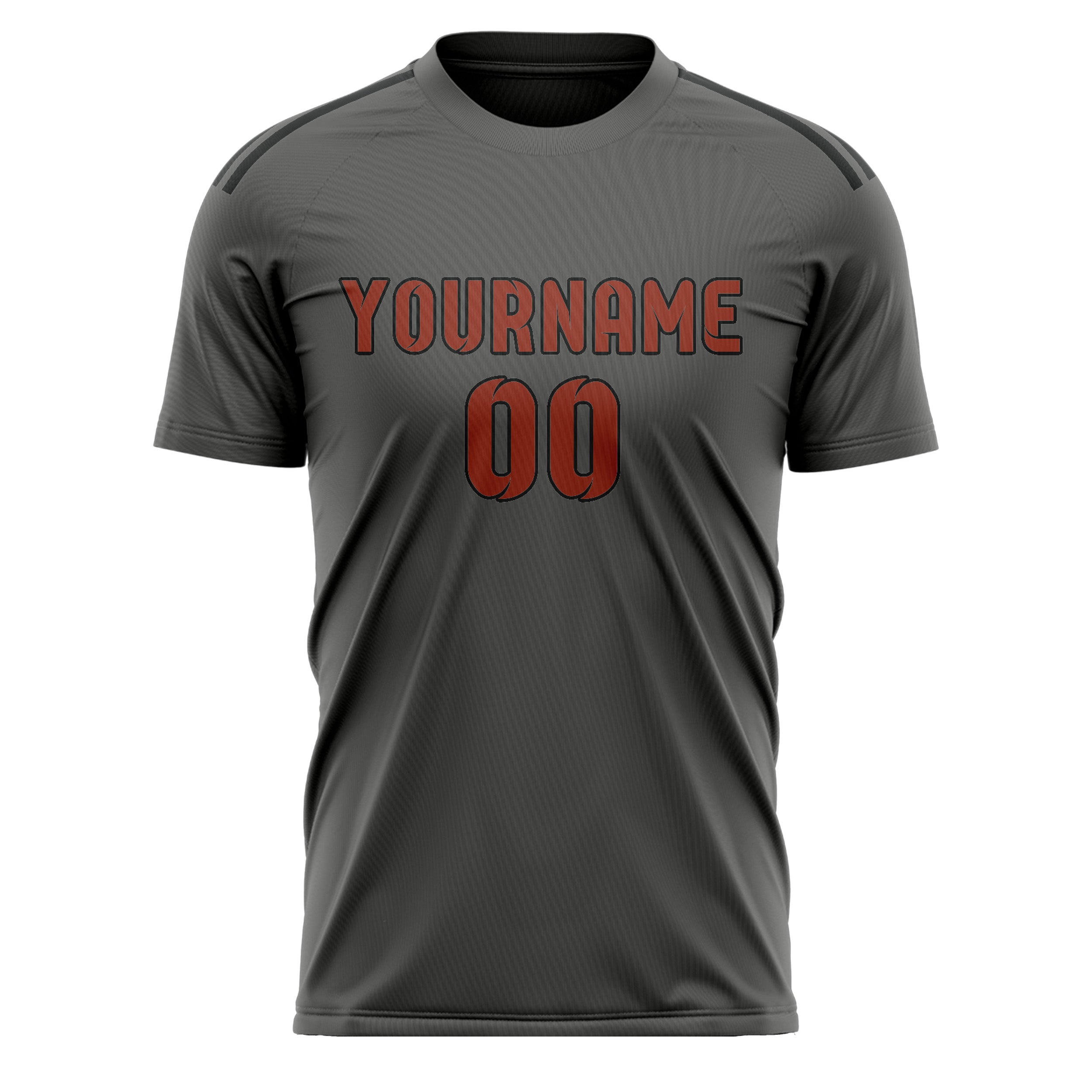 Maillot de football personnalisé gris foncé et rouge corail