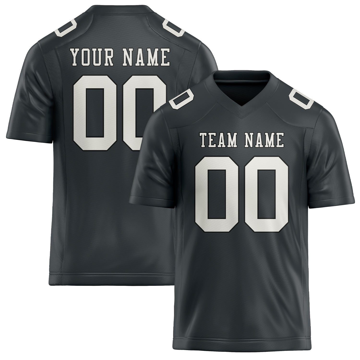 Maillot de football personnalisé gris foncé et blanc