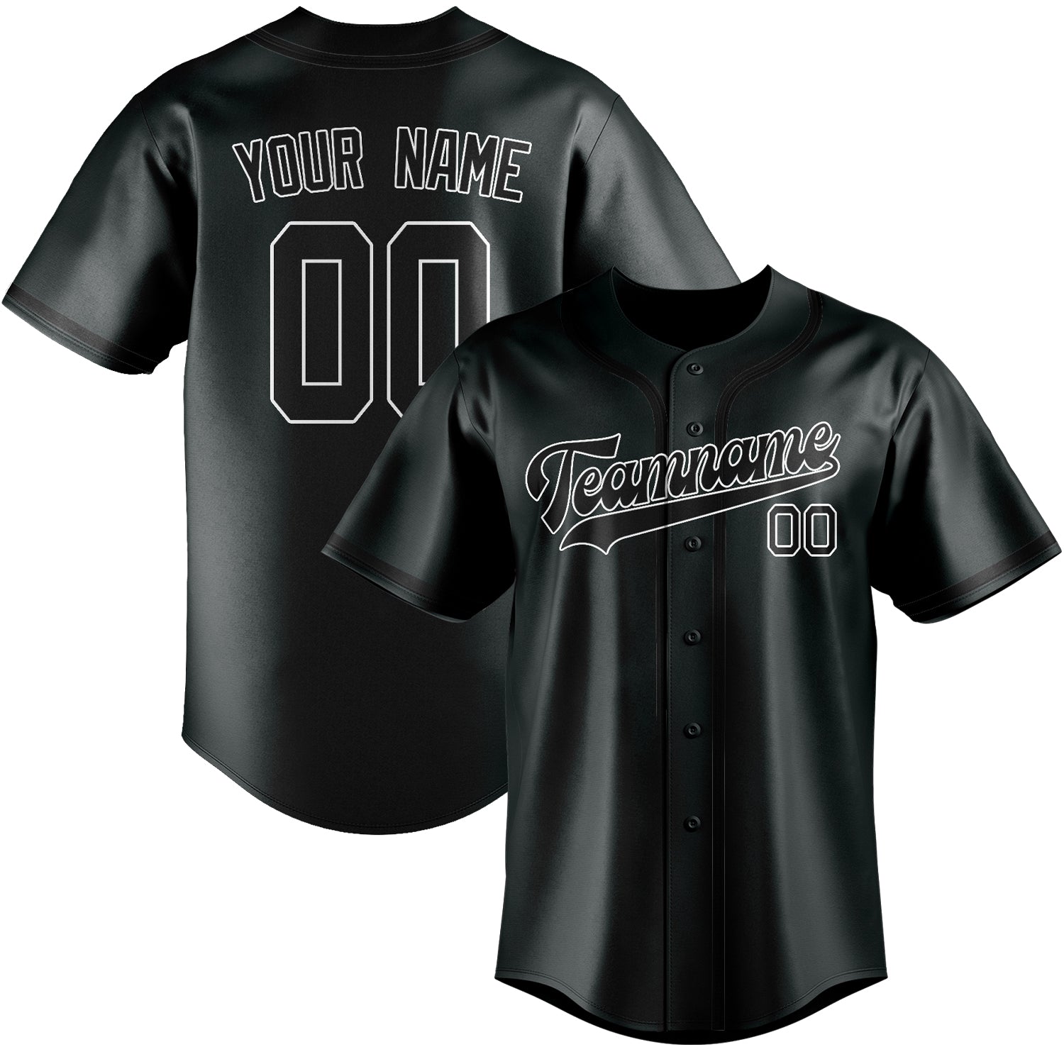 Maillot de baseball personnalisé gris foncé et noir