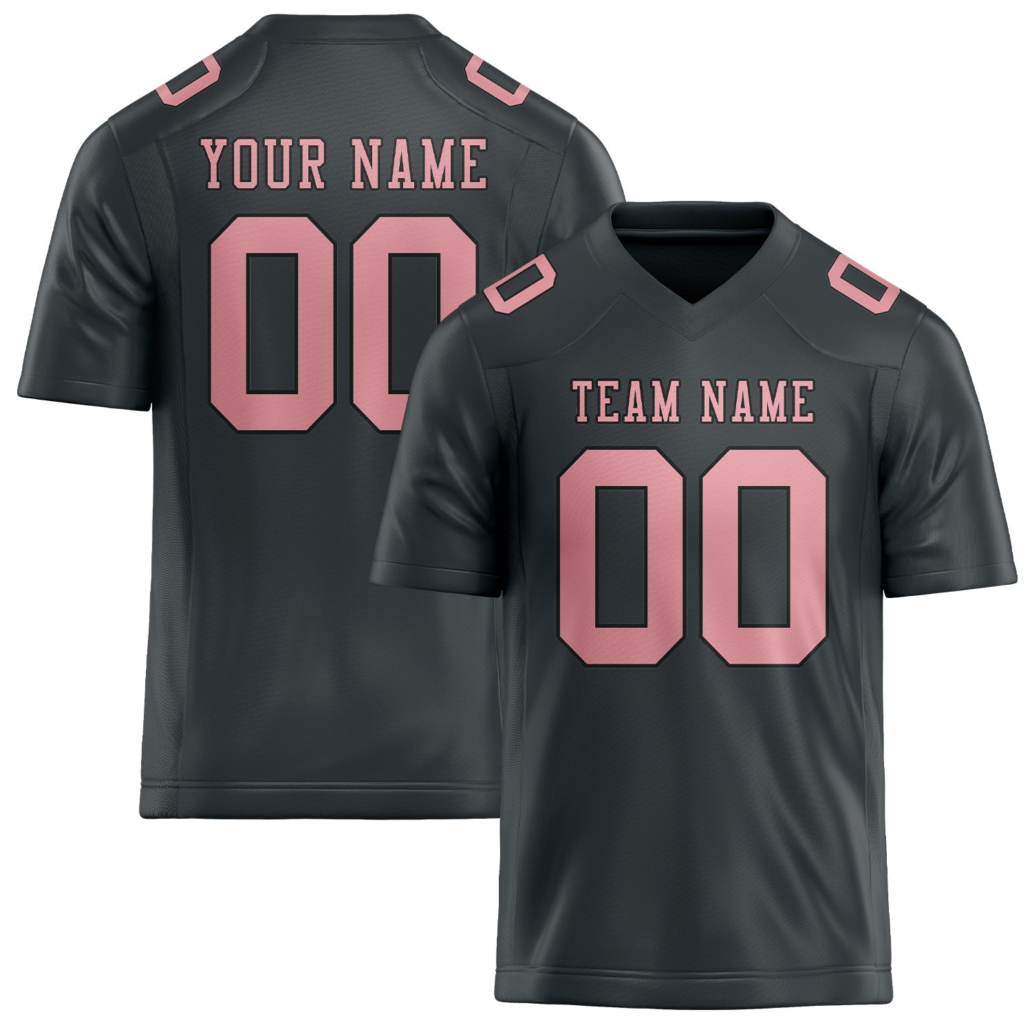Maillot de football personnalisé gris foncé et rose clair