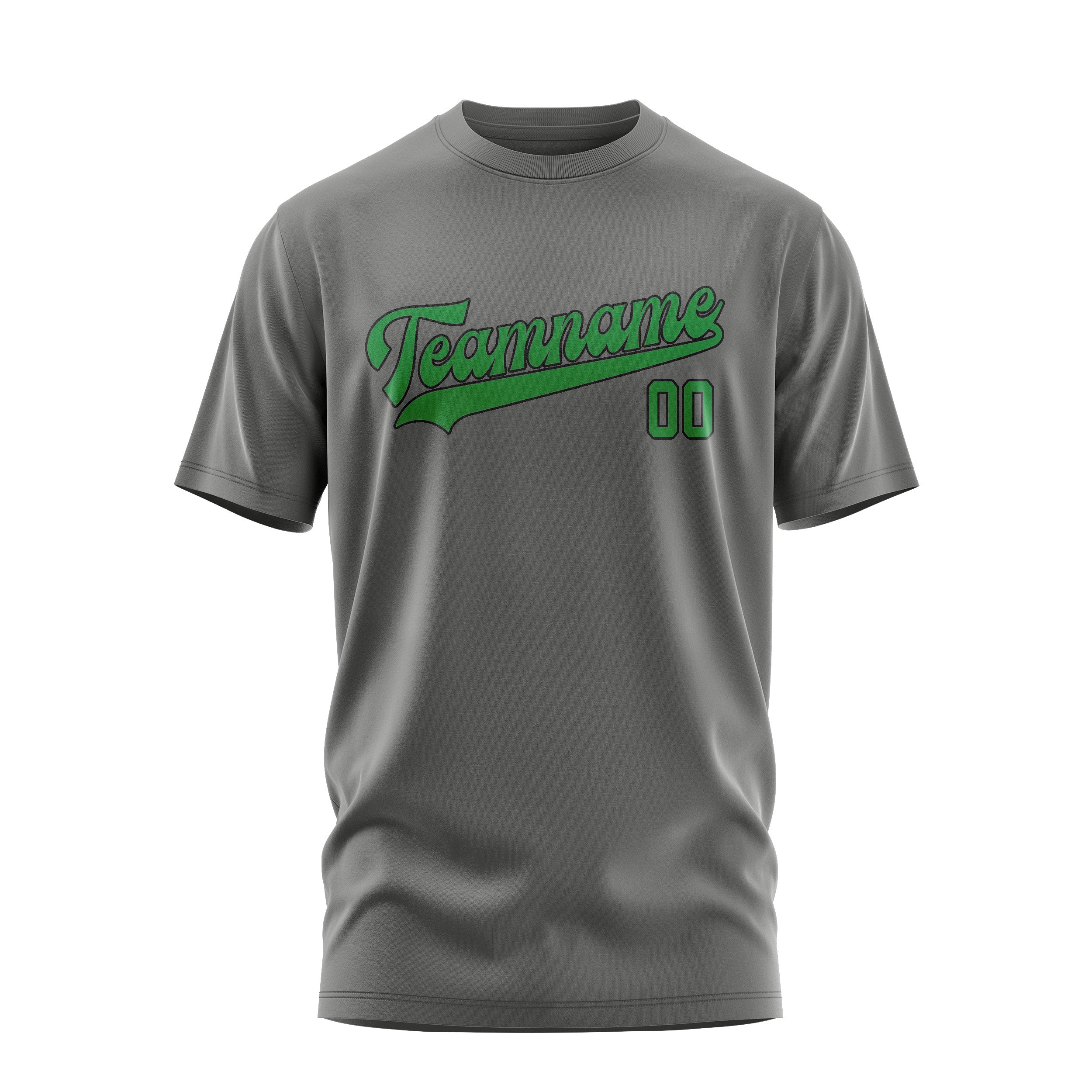 T-shirt personnalisé gris foncé et vert émeraude