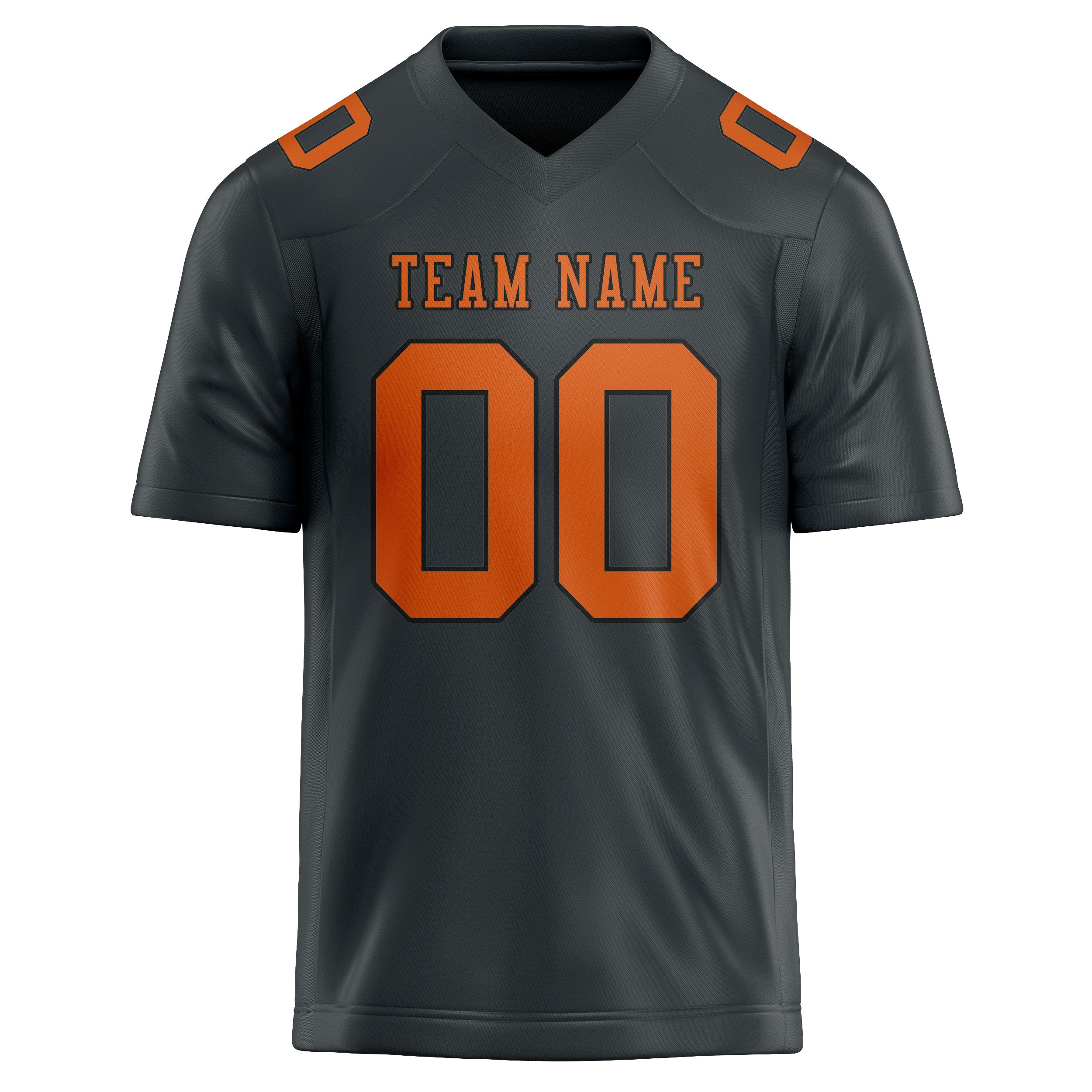 Maillot de football personnalisé gris foncé et orange