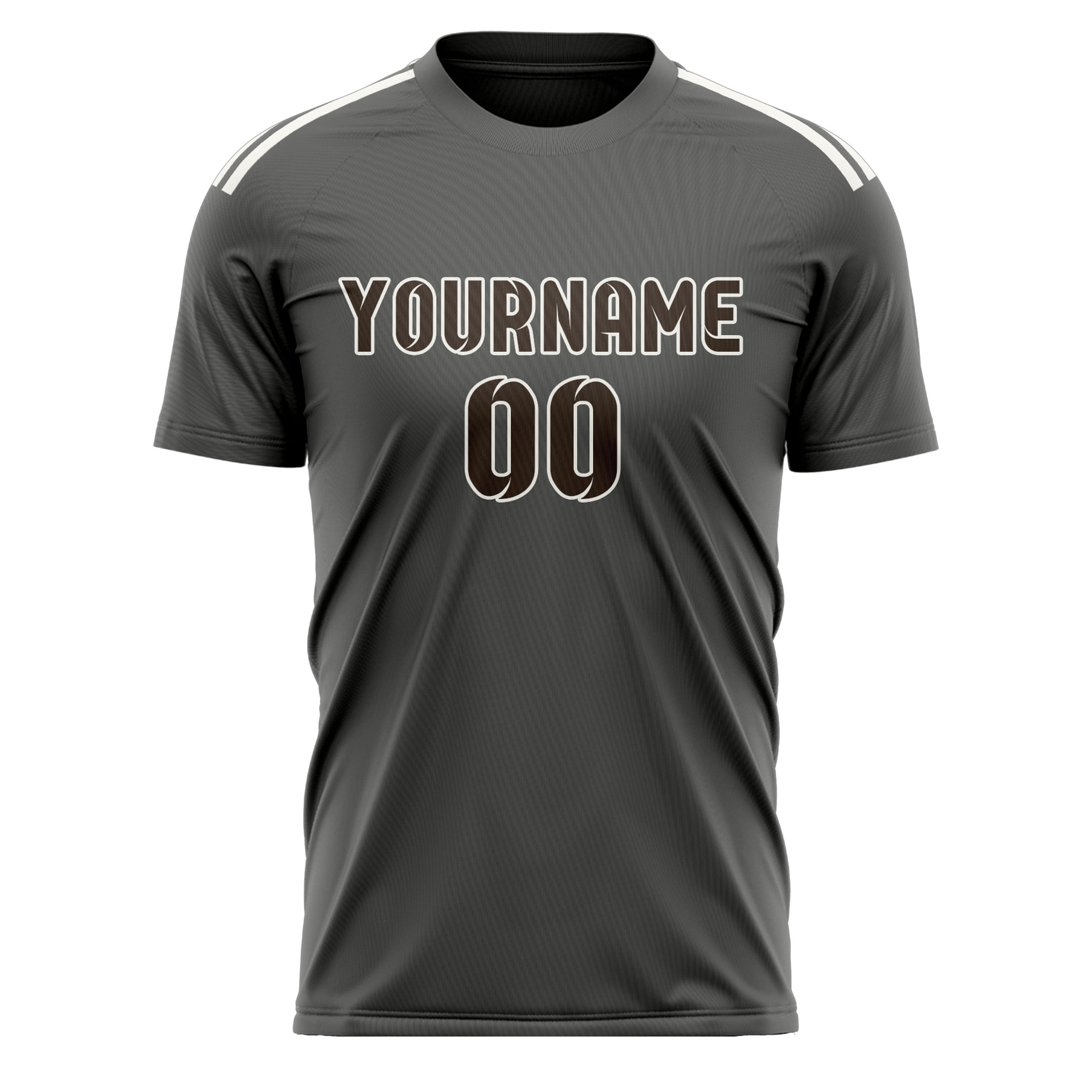 Maillot de football personnalisé gris foncé et marron