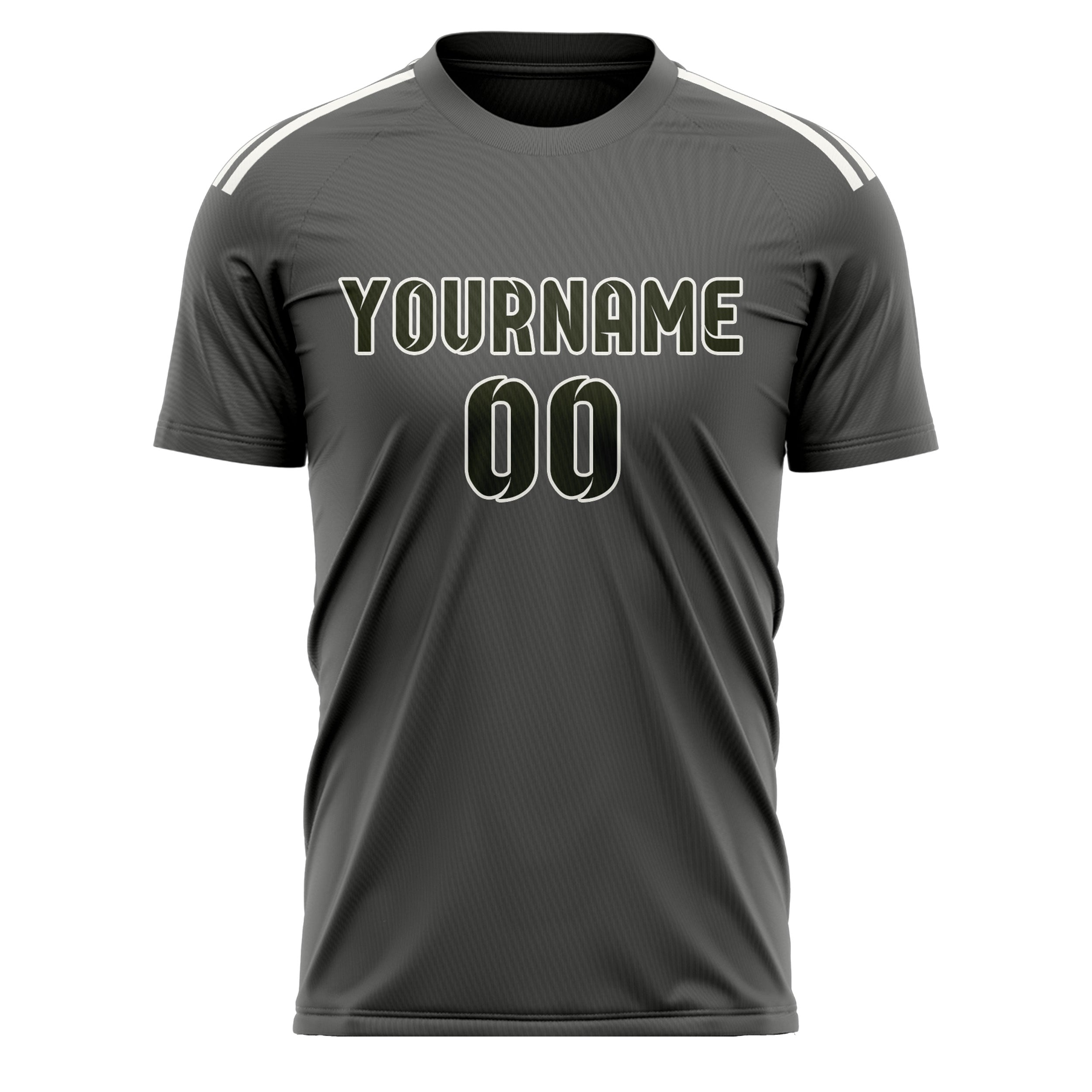 Maillot de football personnalisé gris foncé olive