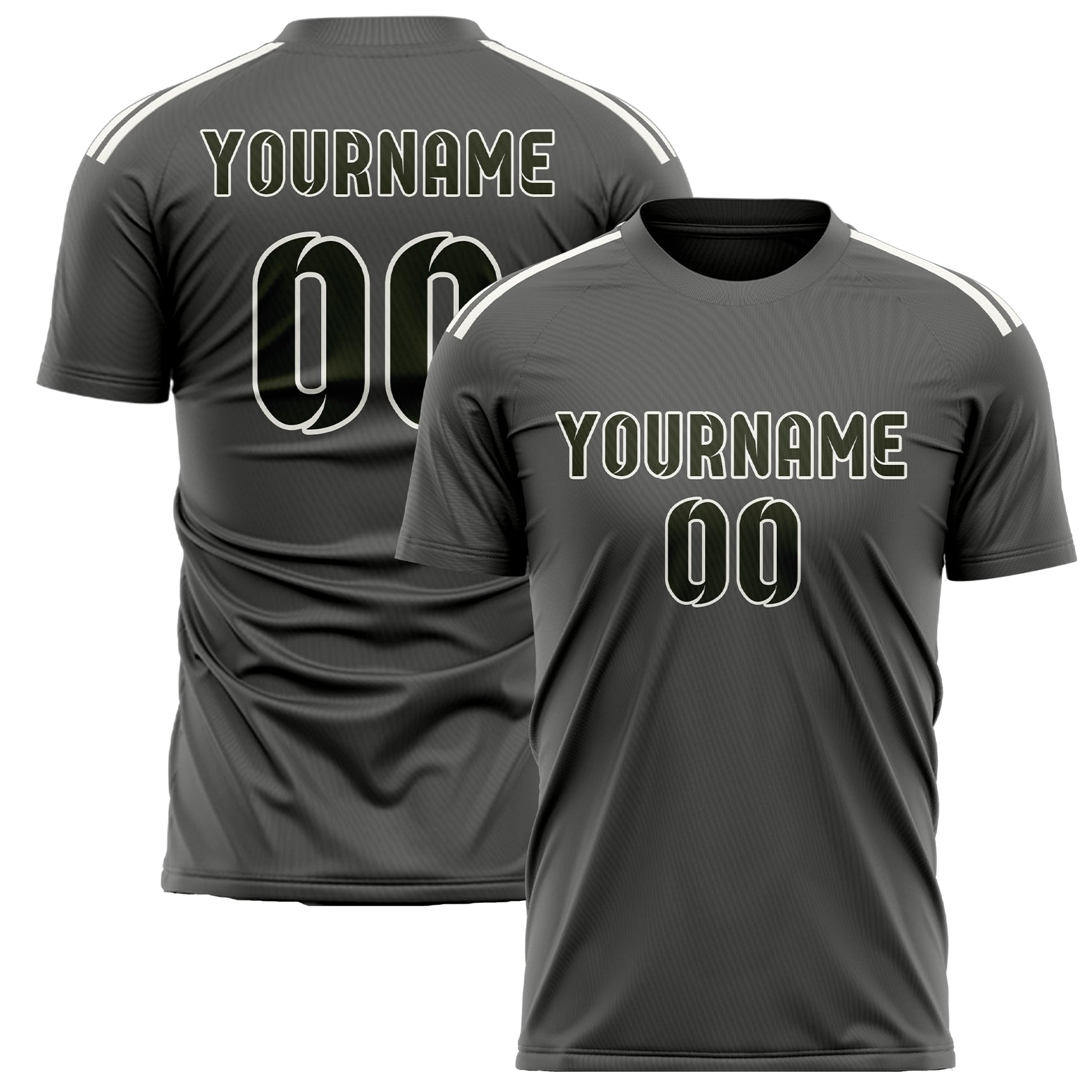 Maillot de football personnalisé gris foncé olive
