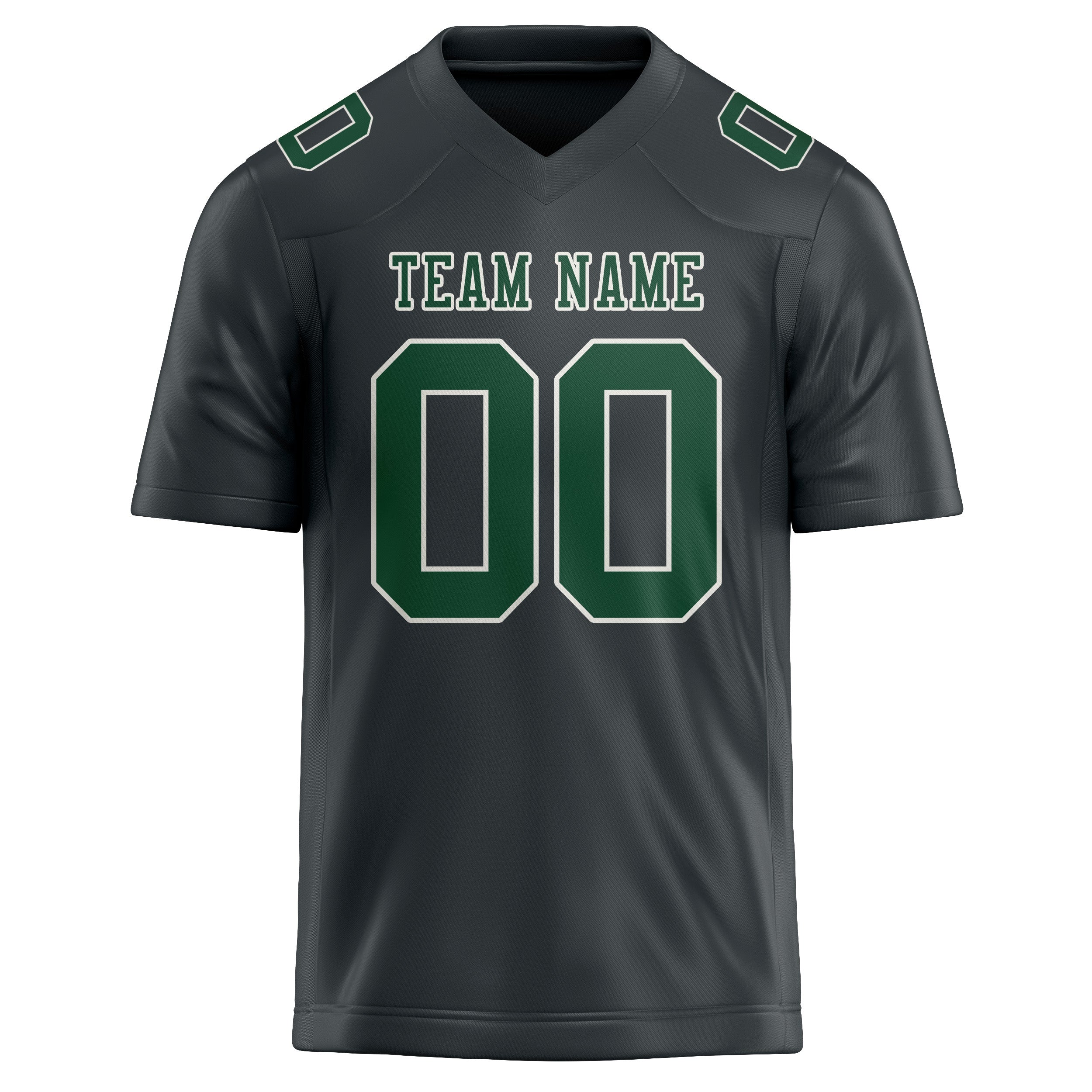 Maillot de football personnalisé gris foncé et vert