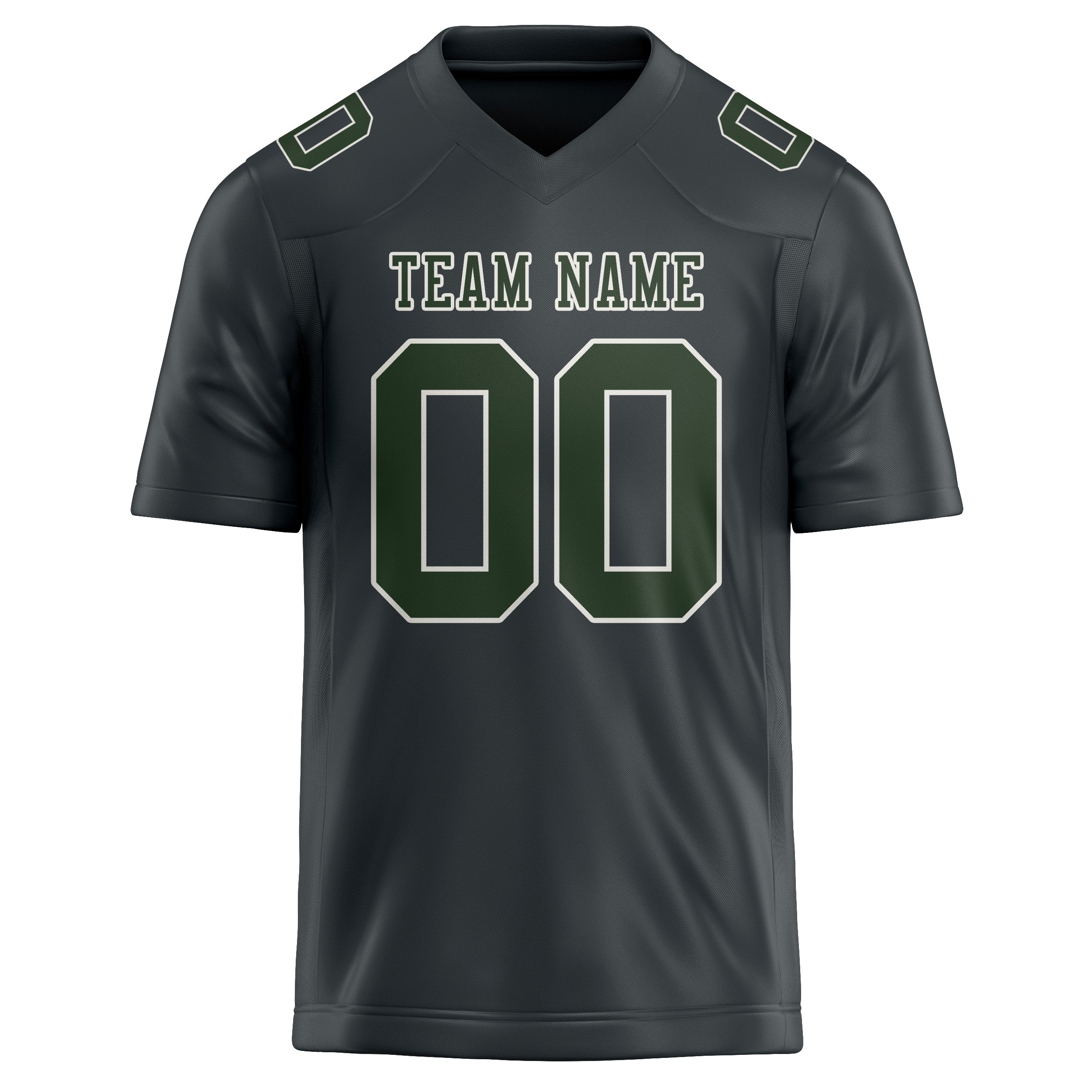 Maillot de football personnalisé gris foncé et vert foncé