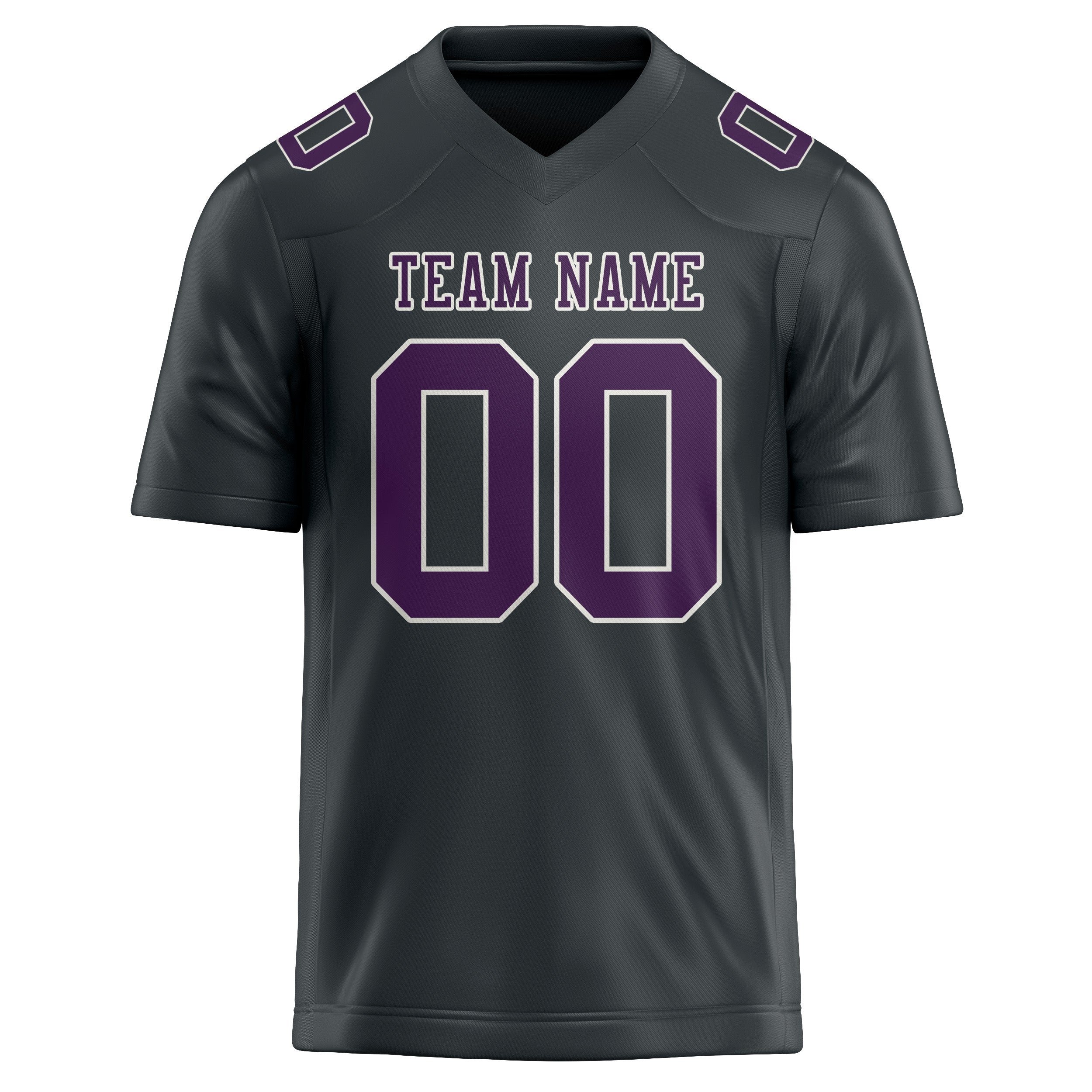 Maillot de football personnalisé gris foncé et violet