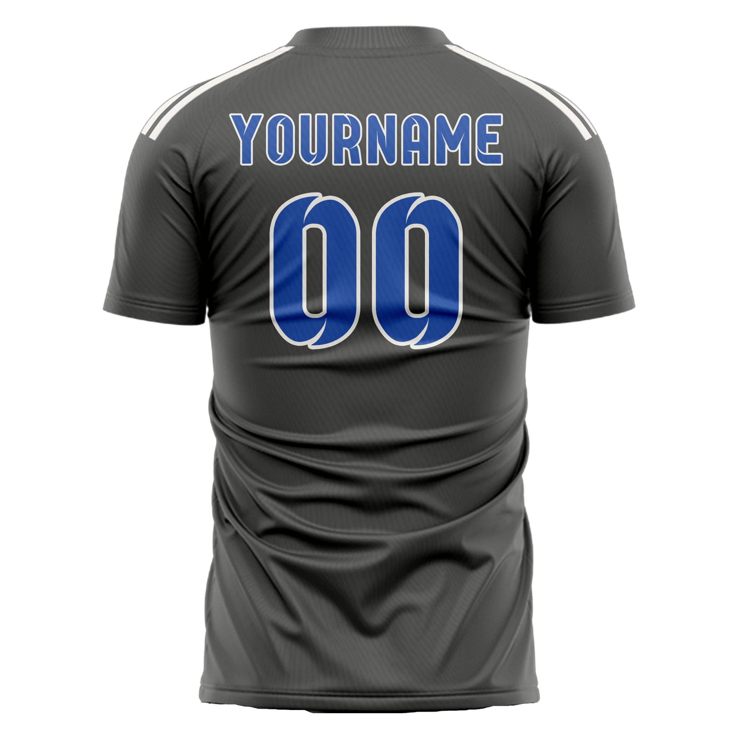 Maillot de football personnalisé gris foncé et bleu ciel