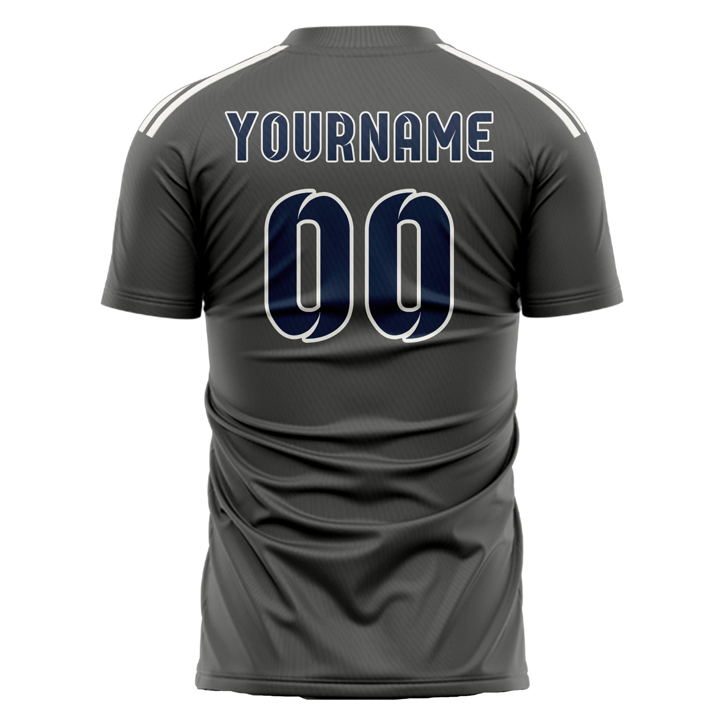Maillot de football personnalisé gris foncé et bleu