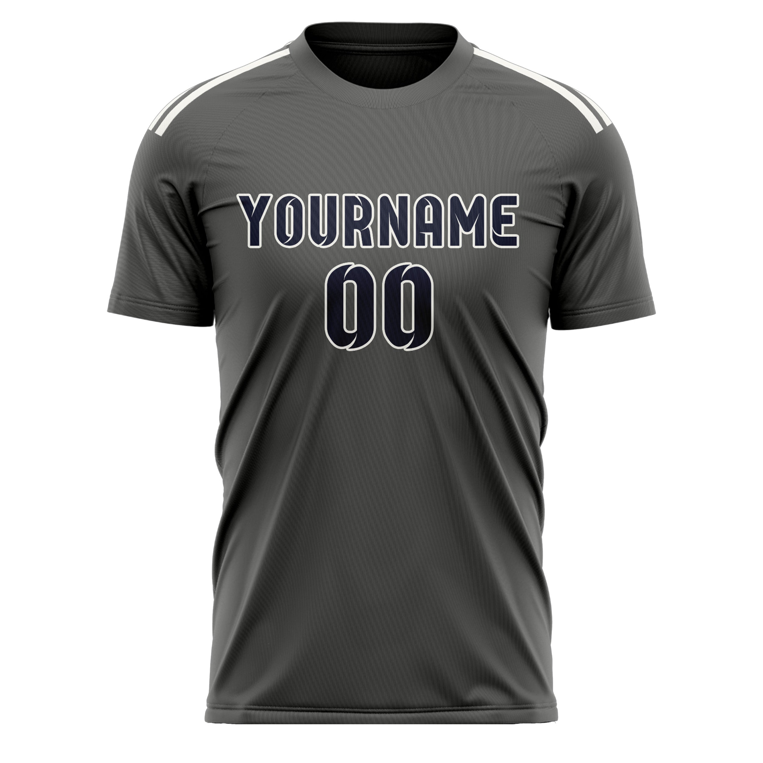 Maillot de football personnalisé gris foncé et marine