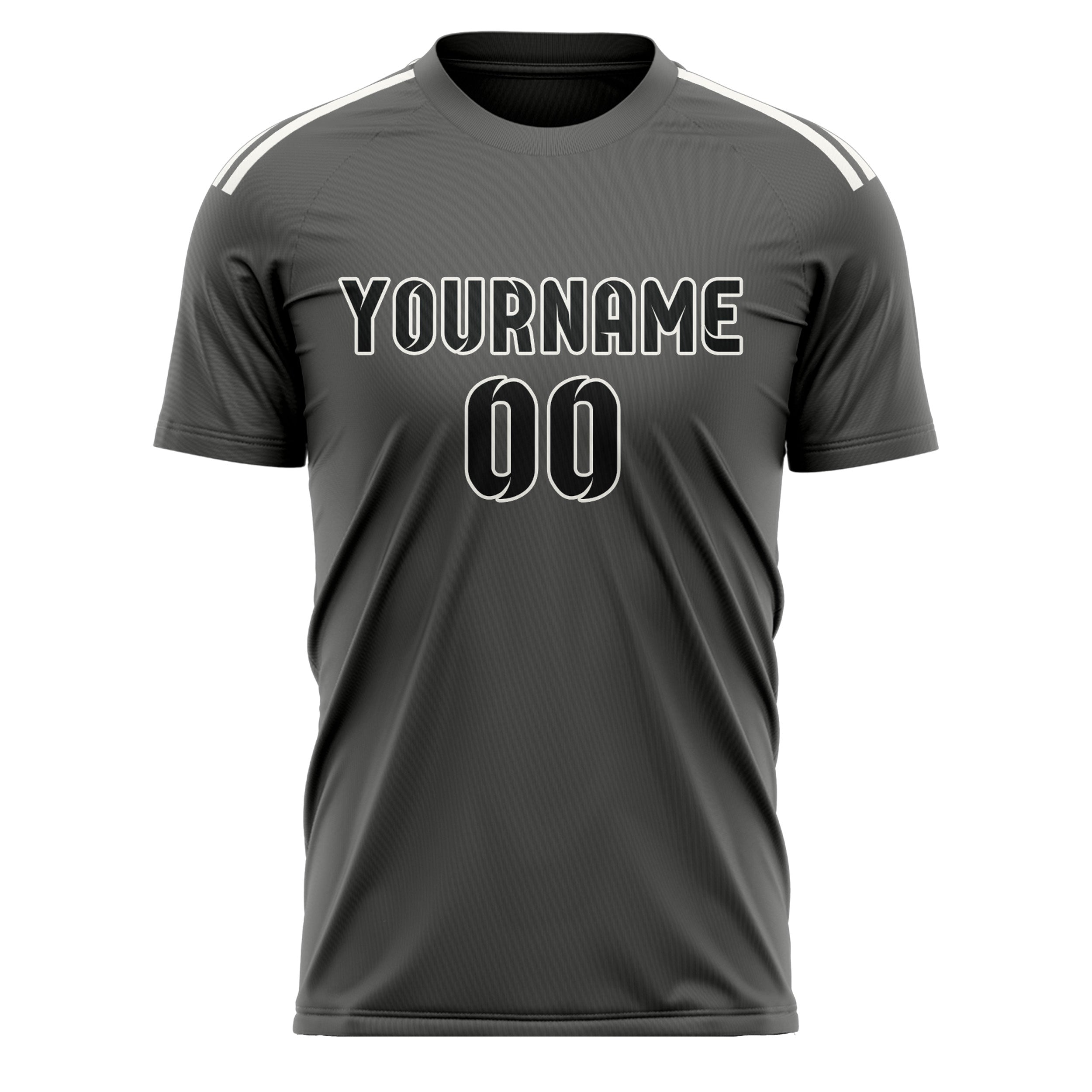 Maillot de football personnalisé gris foncé et noir