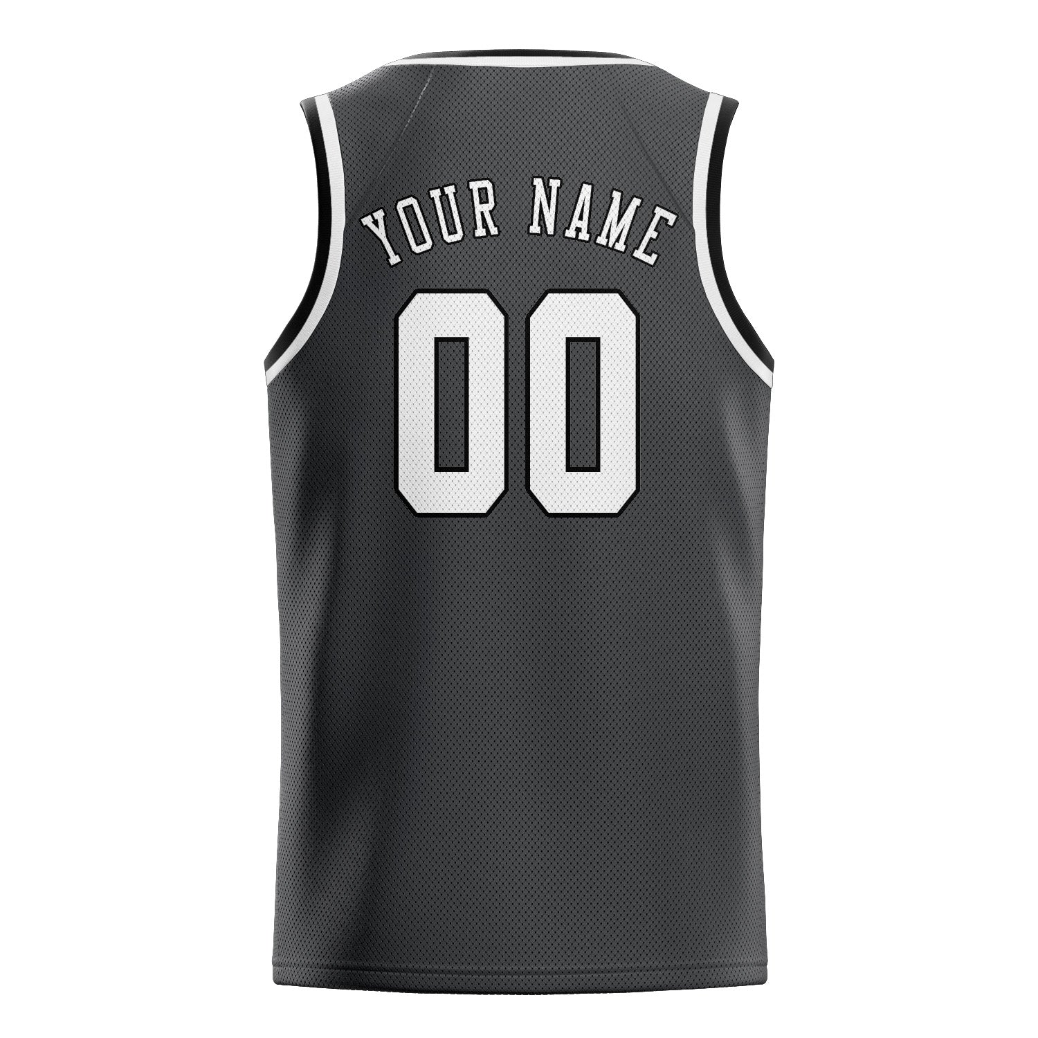 Maillot de basketball personnalisé gris foncé et blanc