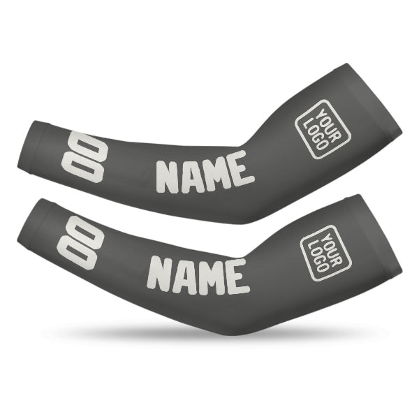 Manchon de bras personnalisé gris foncé et blanc