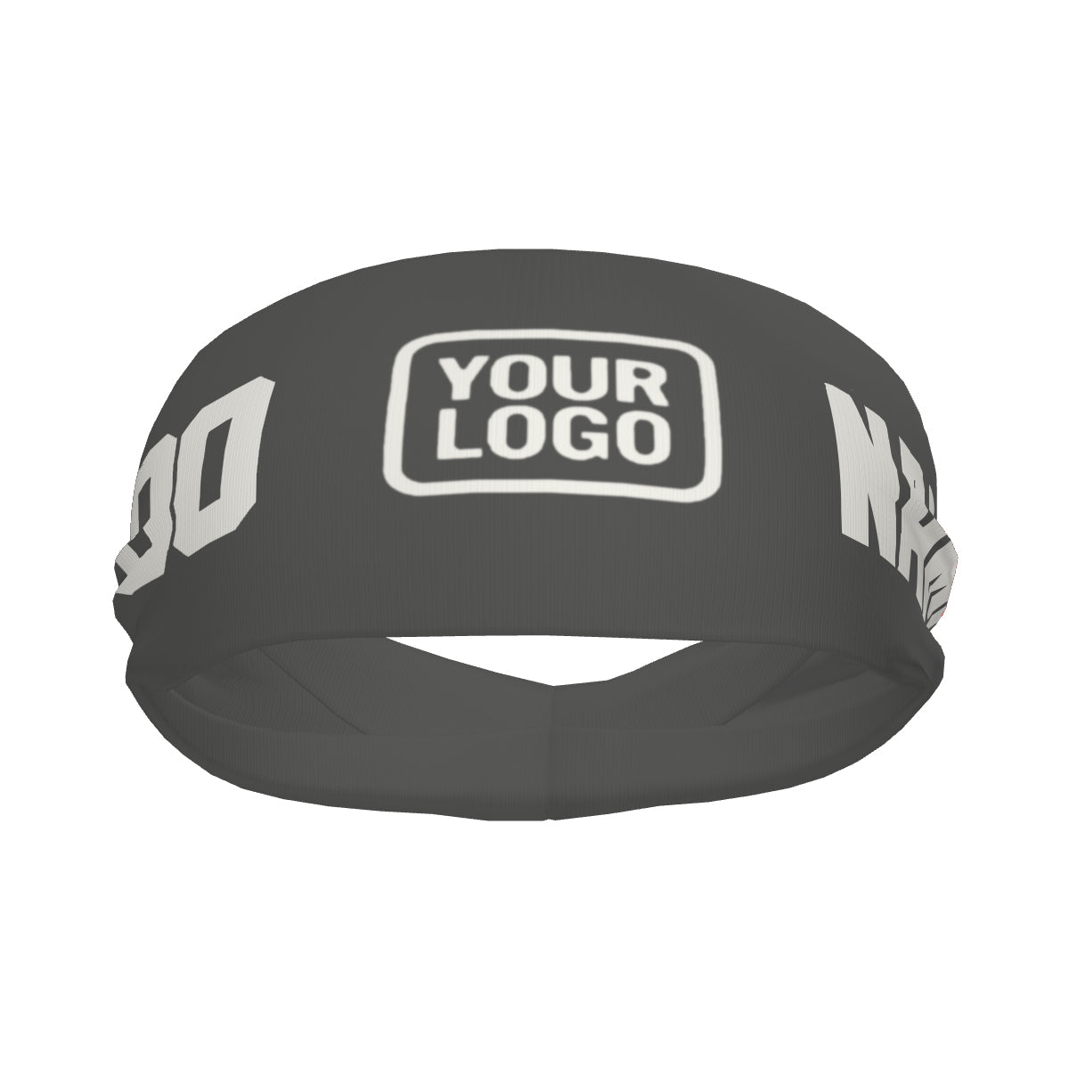 Bandeau de sport personnalisé gris foncé et blanc