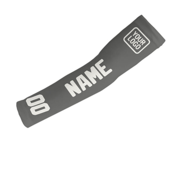 Manchon de bras personnalisé gris foncé et blanc