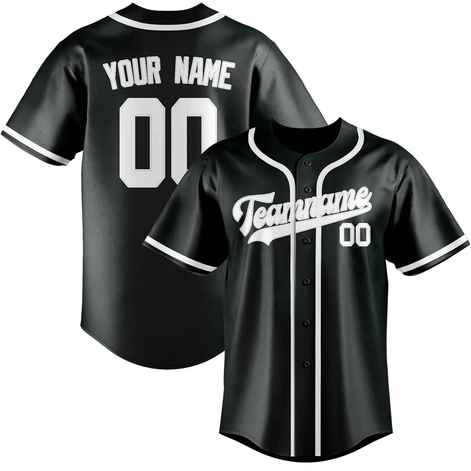 Maillot de baseball personnalisé gris foncé et blanc