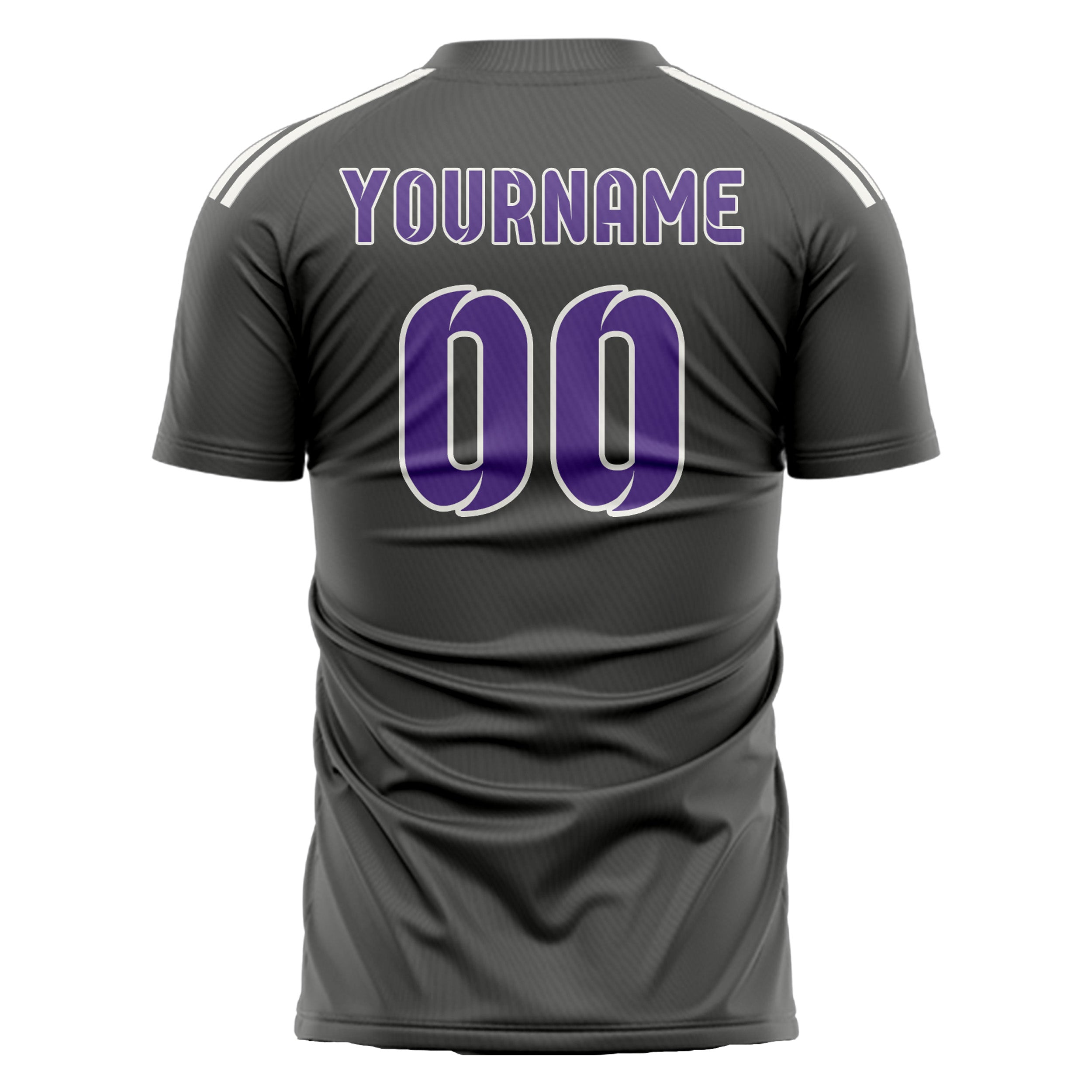 Maillot de football personnalisé gris foncé et violet clair
