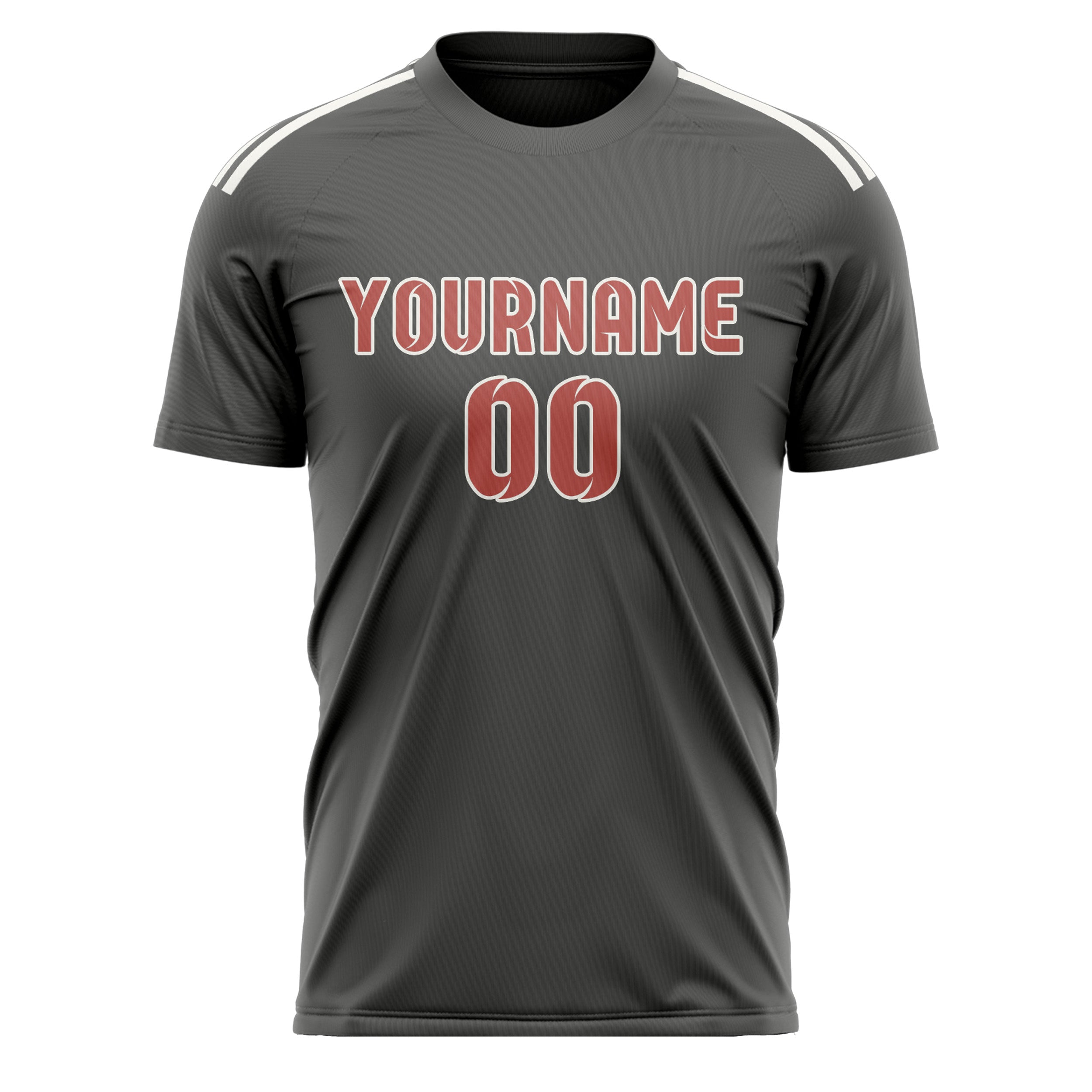 Maillot de football personnalisé gris foncé et rose cuivré