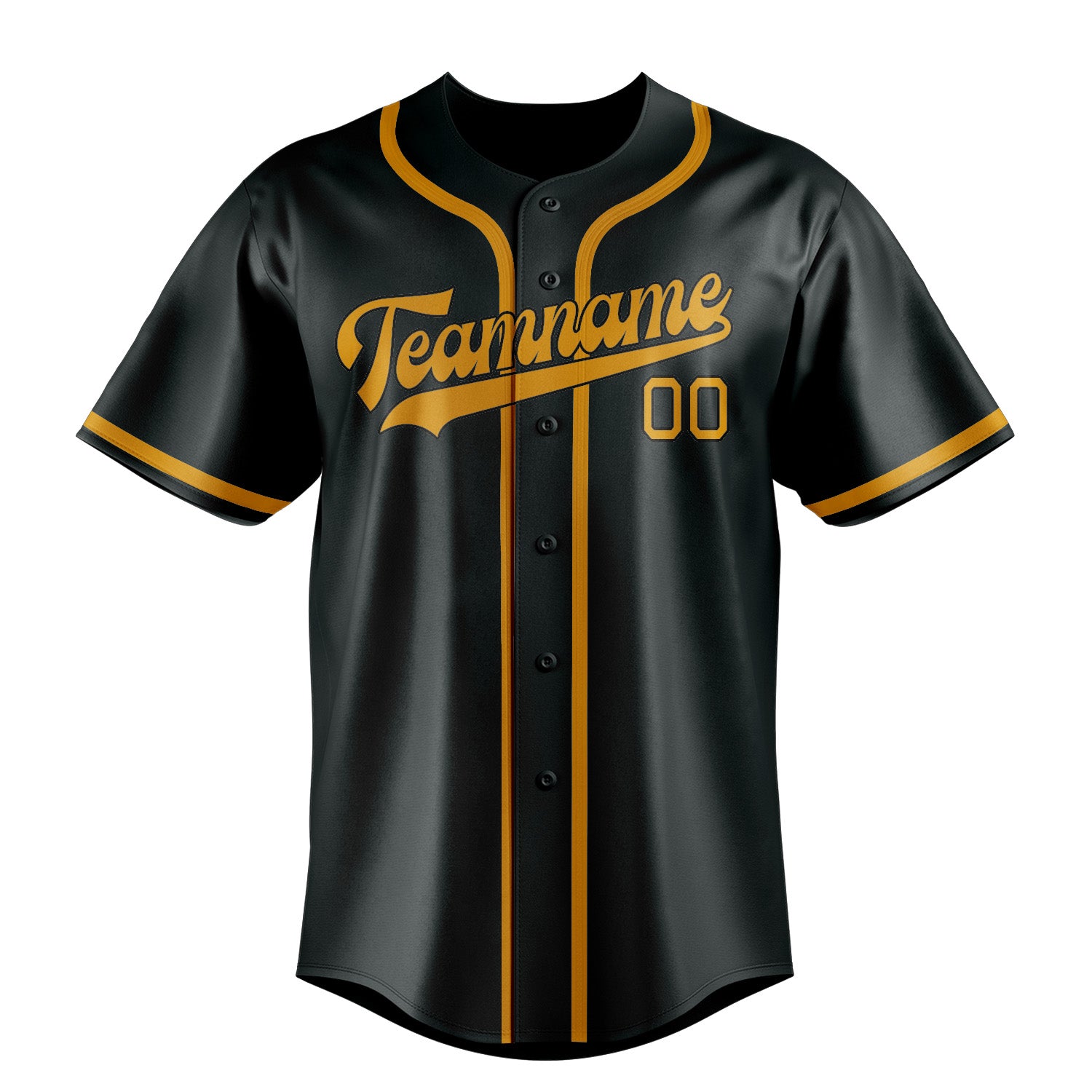 Maillot de baseball personnalisé gris foncé et jaune