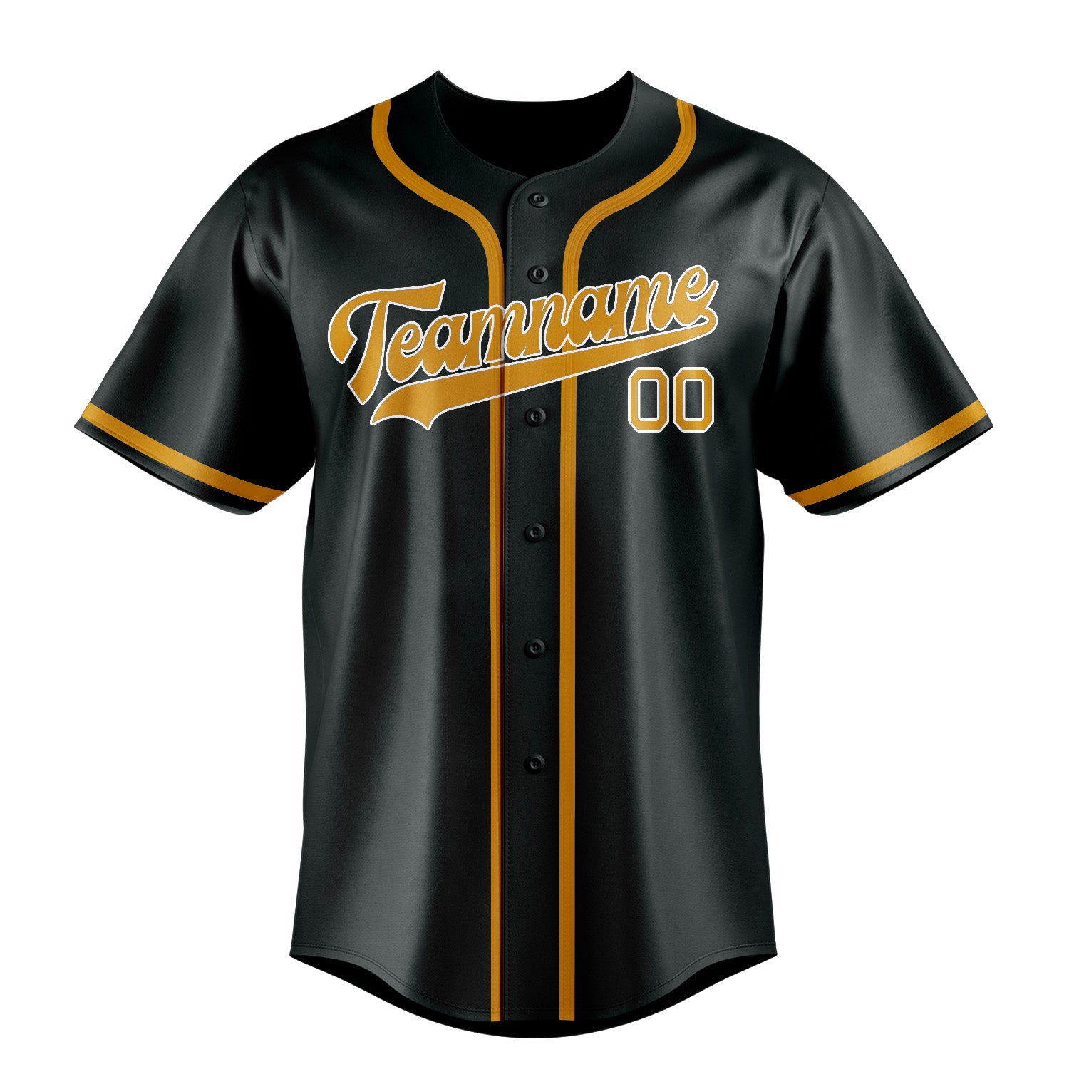 Maillot de baseball personnalisé gris foncé et jaune