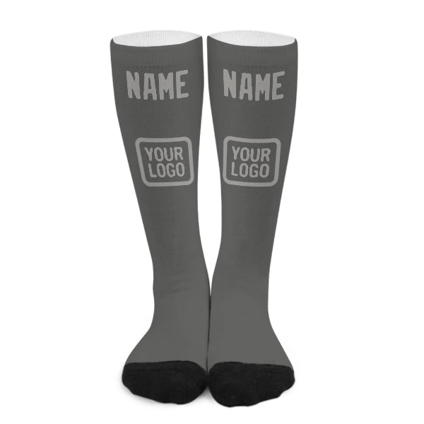 Chaussettes hautes gris foncé personnalisées