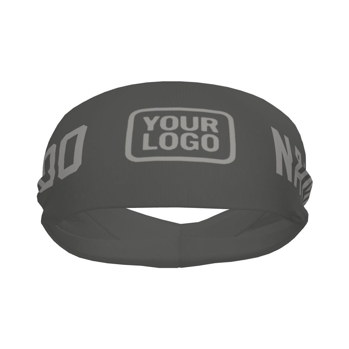 Bandeau de sport gris foncé personnalisé