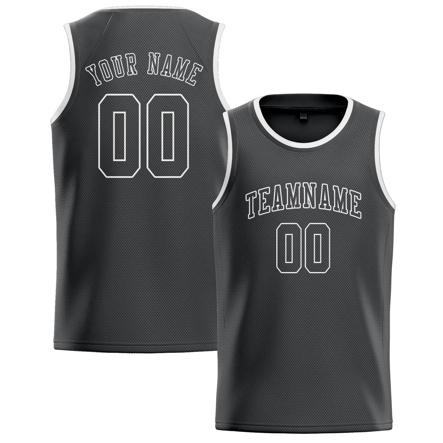Maillot de basketball gris foncé personnalisé