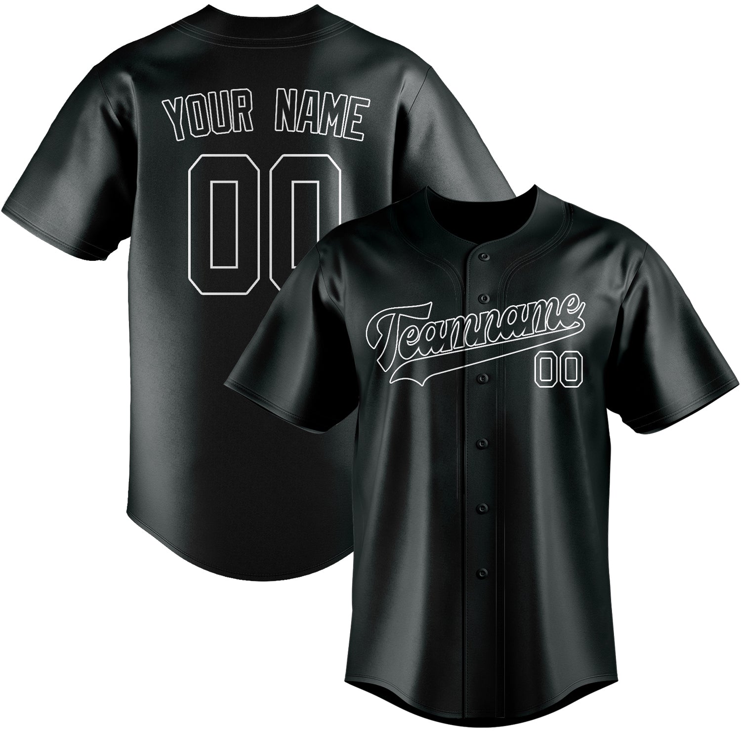 Maillot de baseball personnalisé gris foncé et blanc